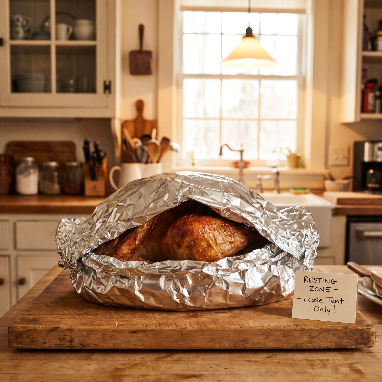 Resting Time: Tent the Turkey Loosely