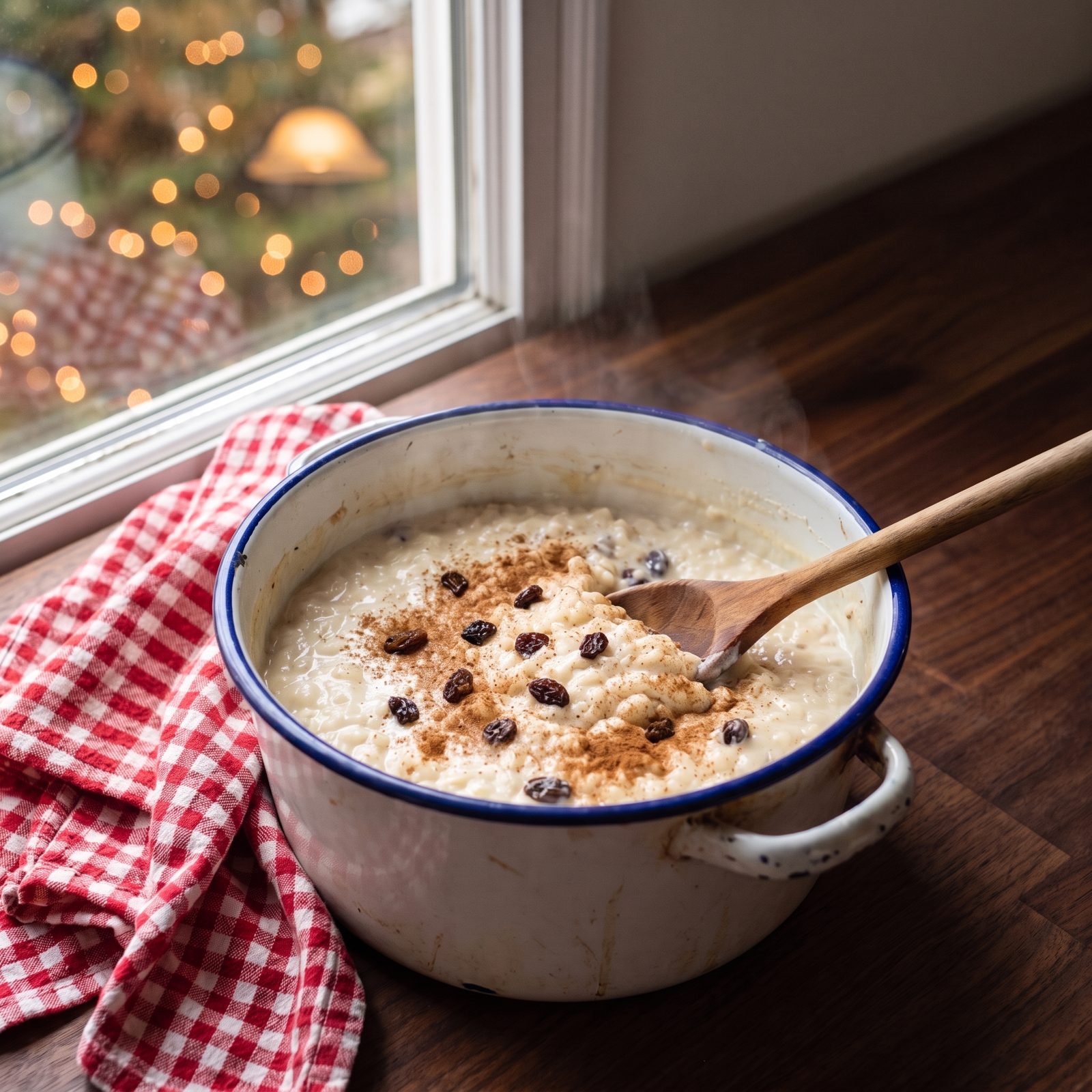 Rice Pudding Eaten Warm From the Pot