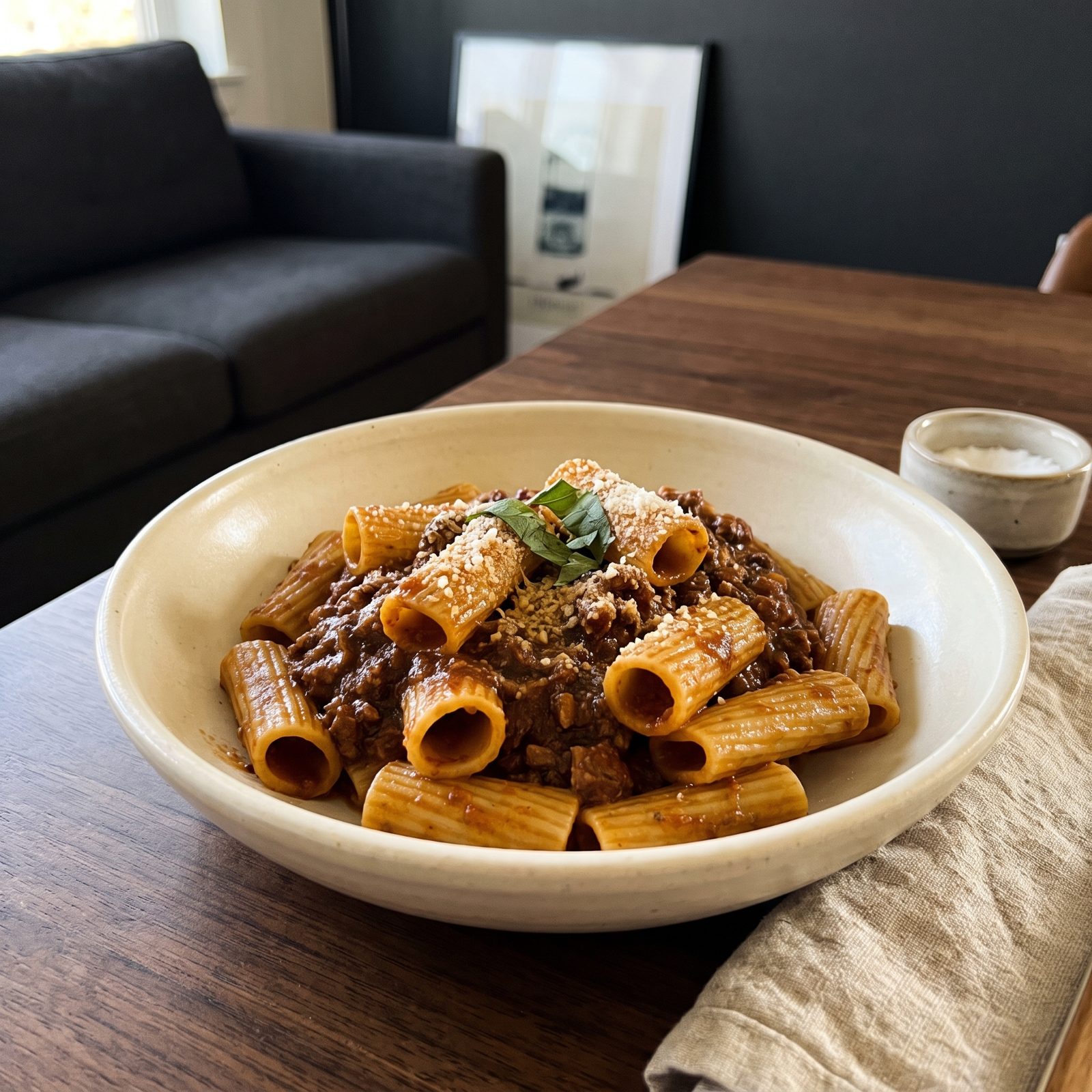 Rigatoni Bolognese With Sauce Inside Every Tube
