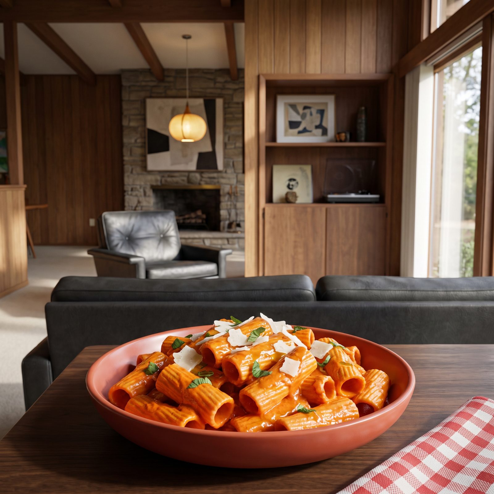 Rigatoni With Roasted Red Pepper Sauce