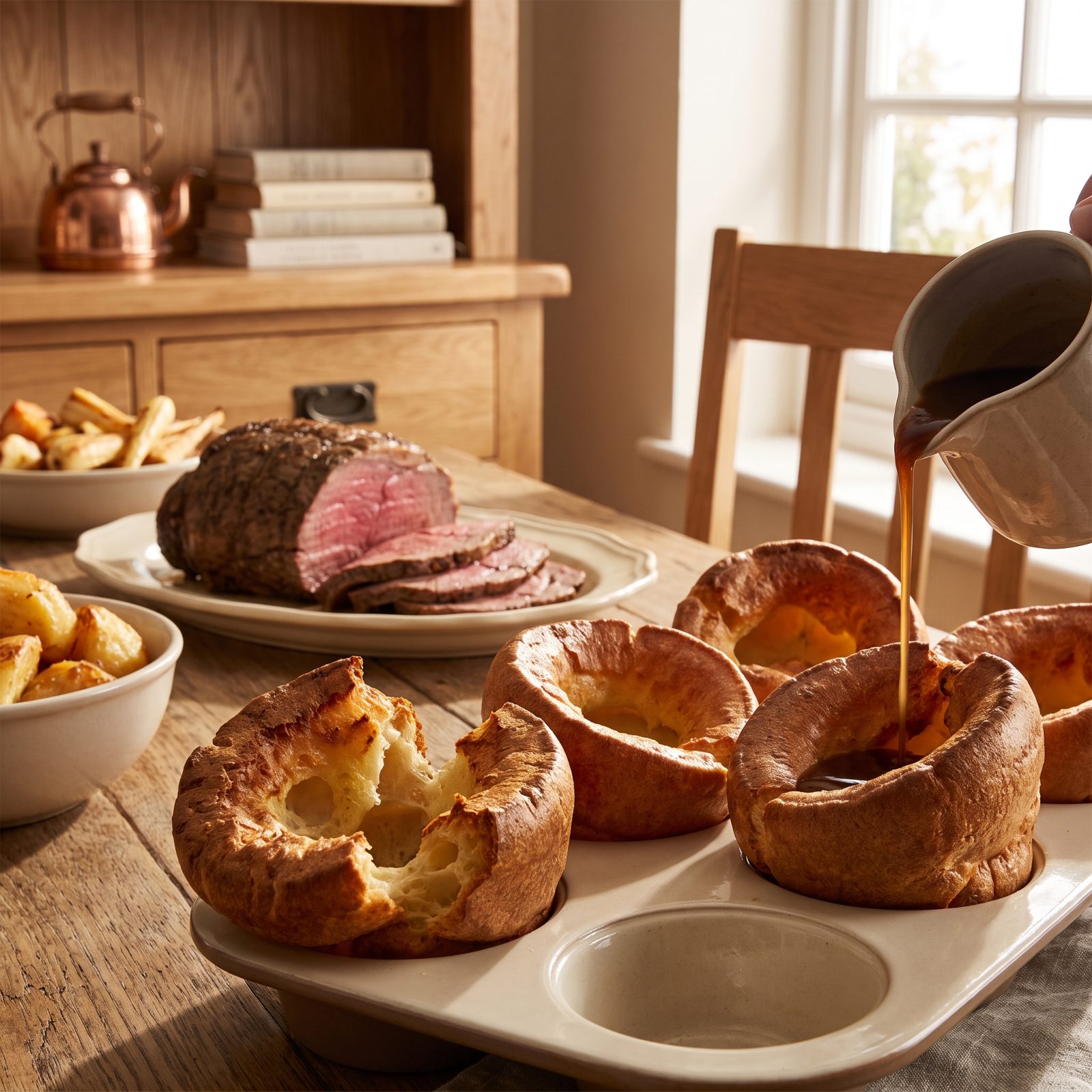 Roast Beef Upstaged by Yorkshire Pudding