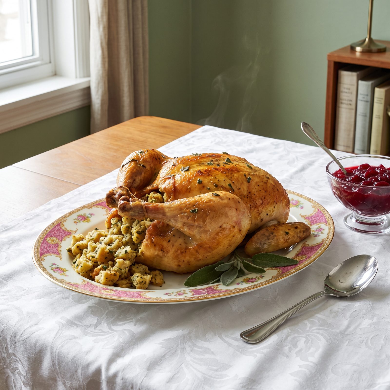 Roast Chicken With Sage Stuffing