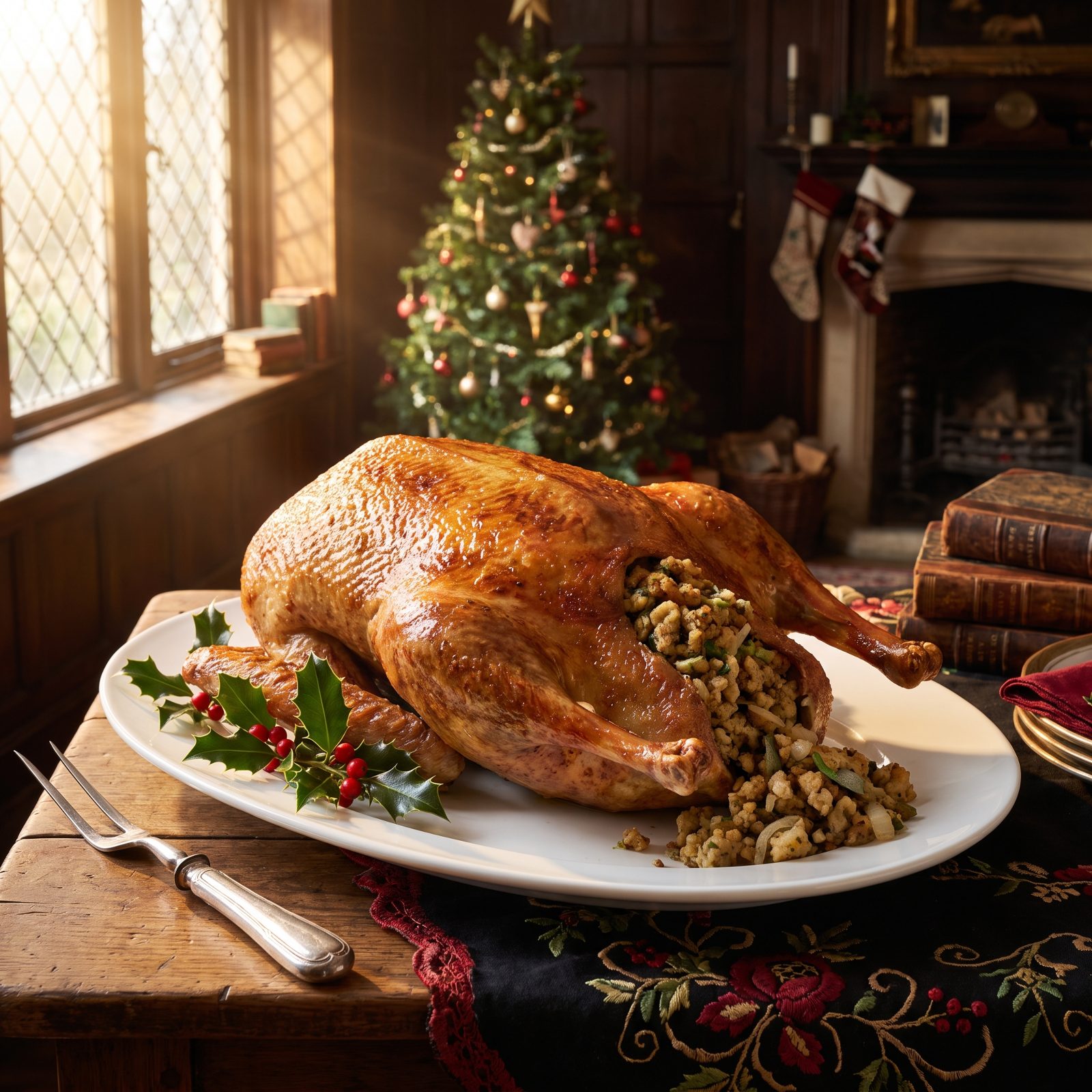 Roast Goose With Sage and Onion Stuffing