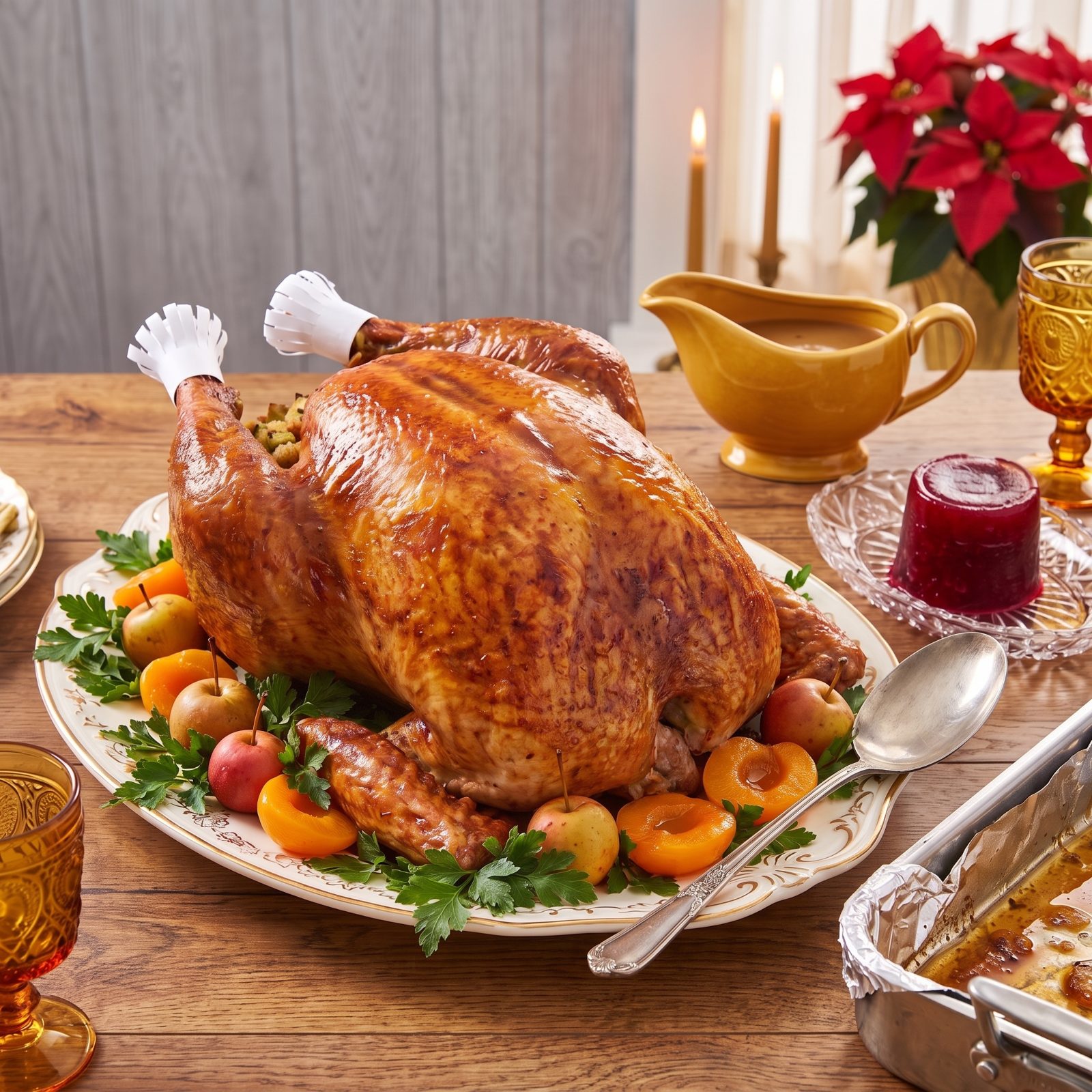 Roast Turkey With Sage Stuffing Packed in the Bird