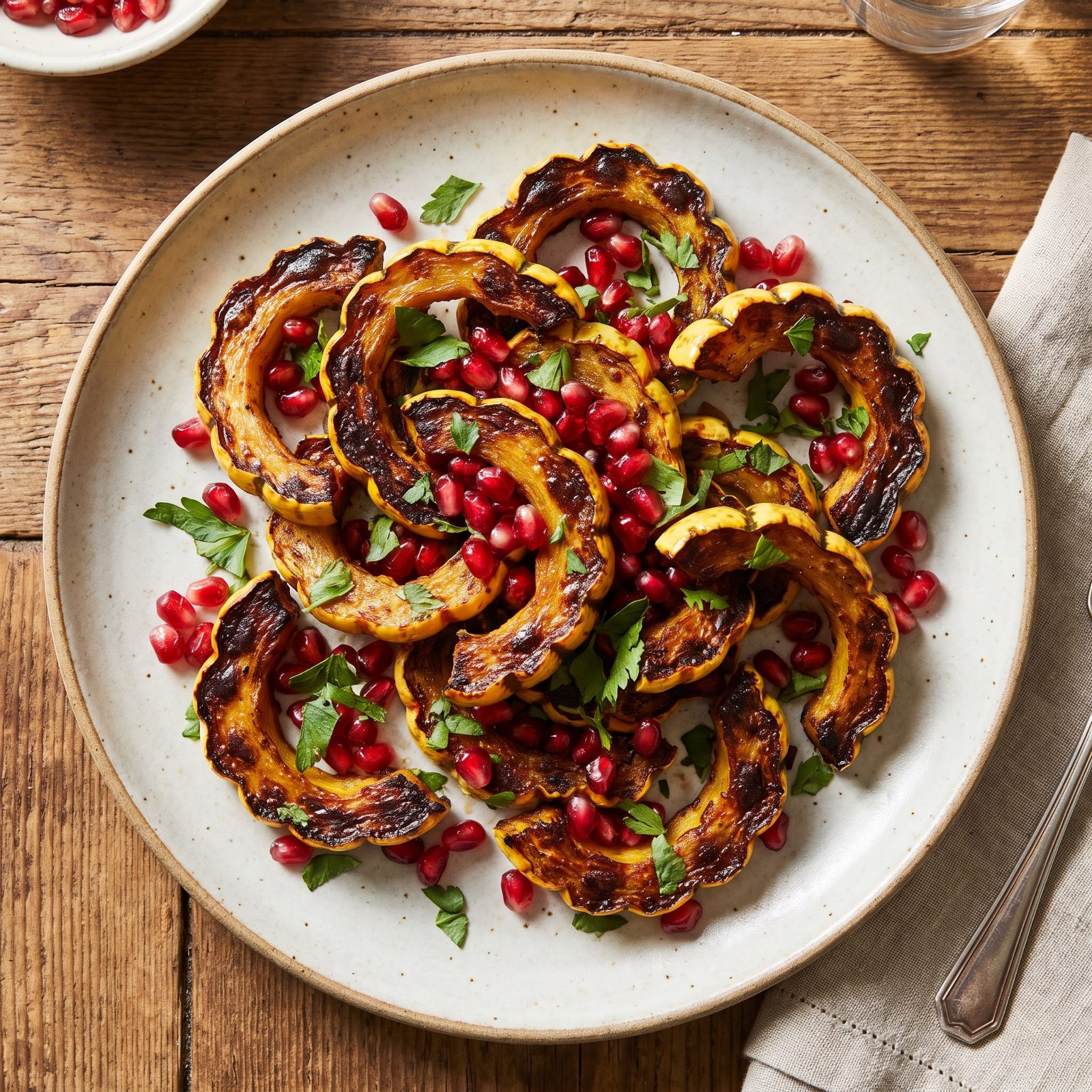 Roasted Delicata Squash With Pomegranate