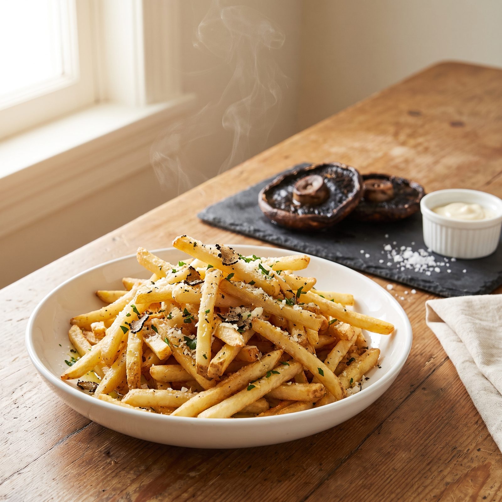 Roasted Portobellos Upstaged by Truffle-Parmesan Fries