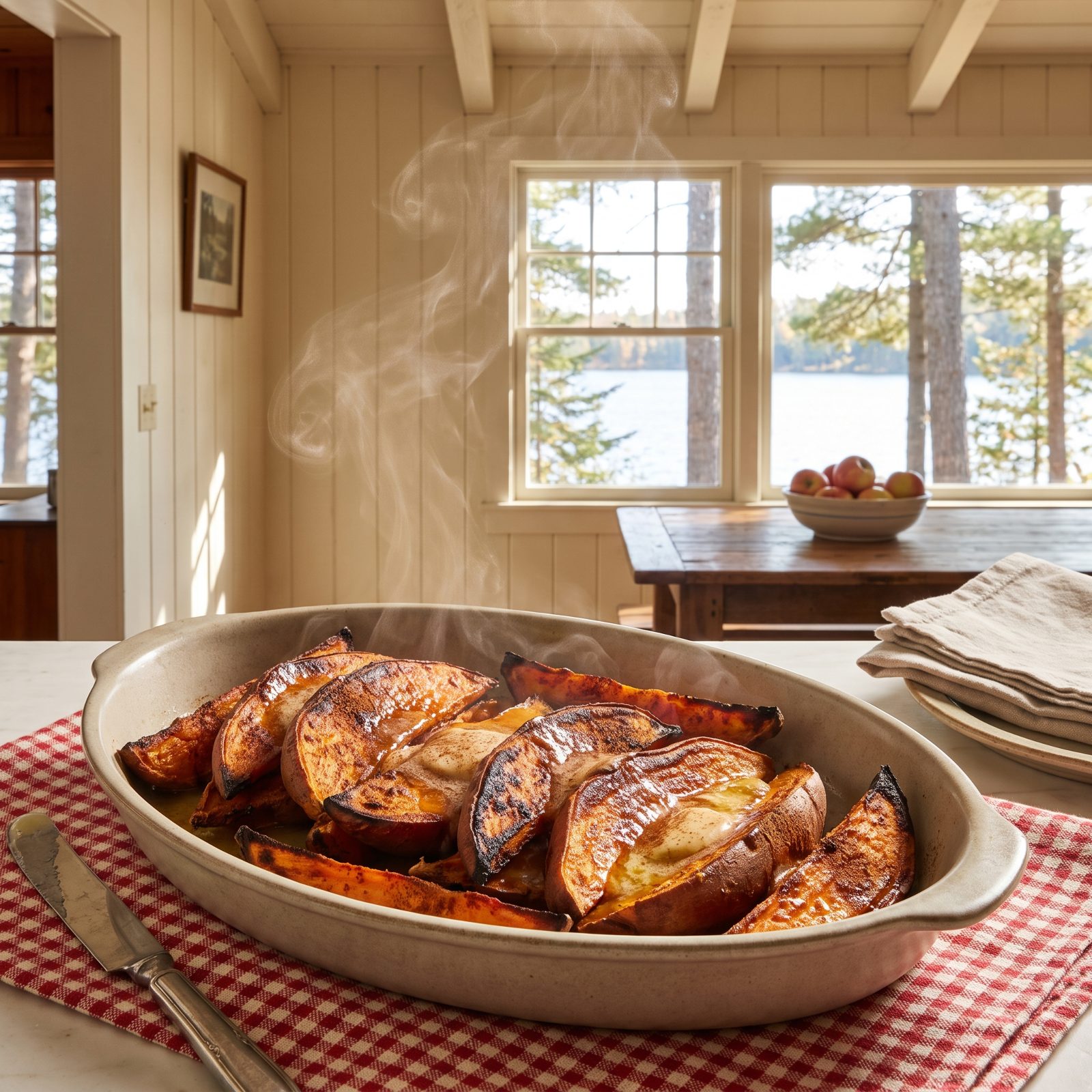 Roasted Sweet Potatoes With Cinnamon Butter