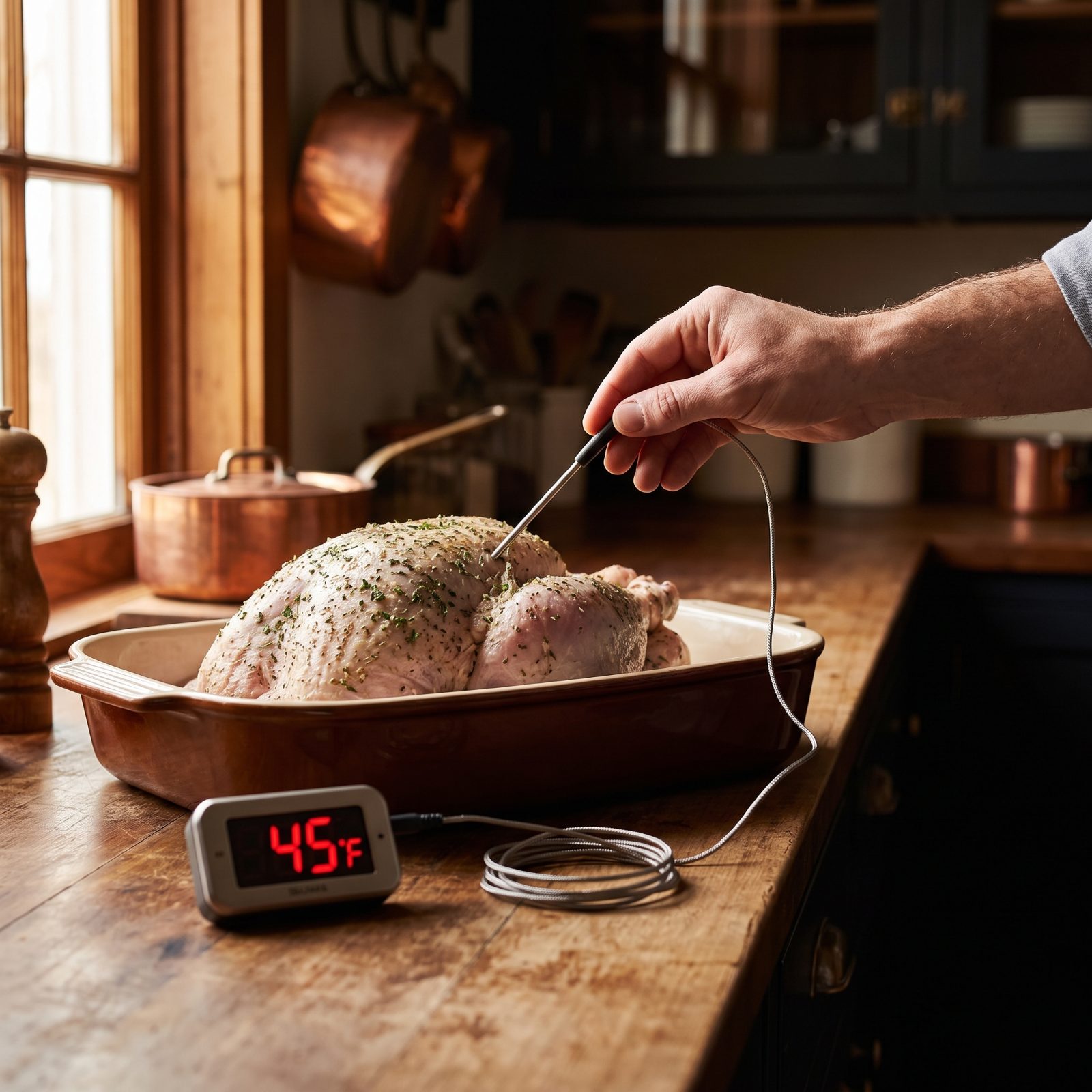 Roasting Start: Insert the Leave-In Temperature Probe