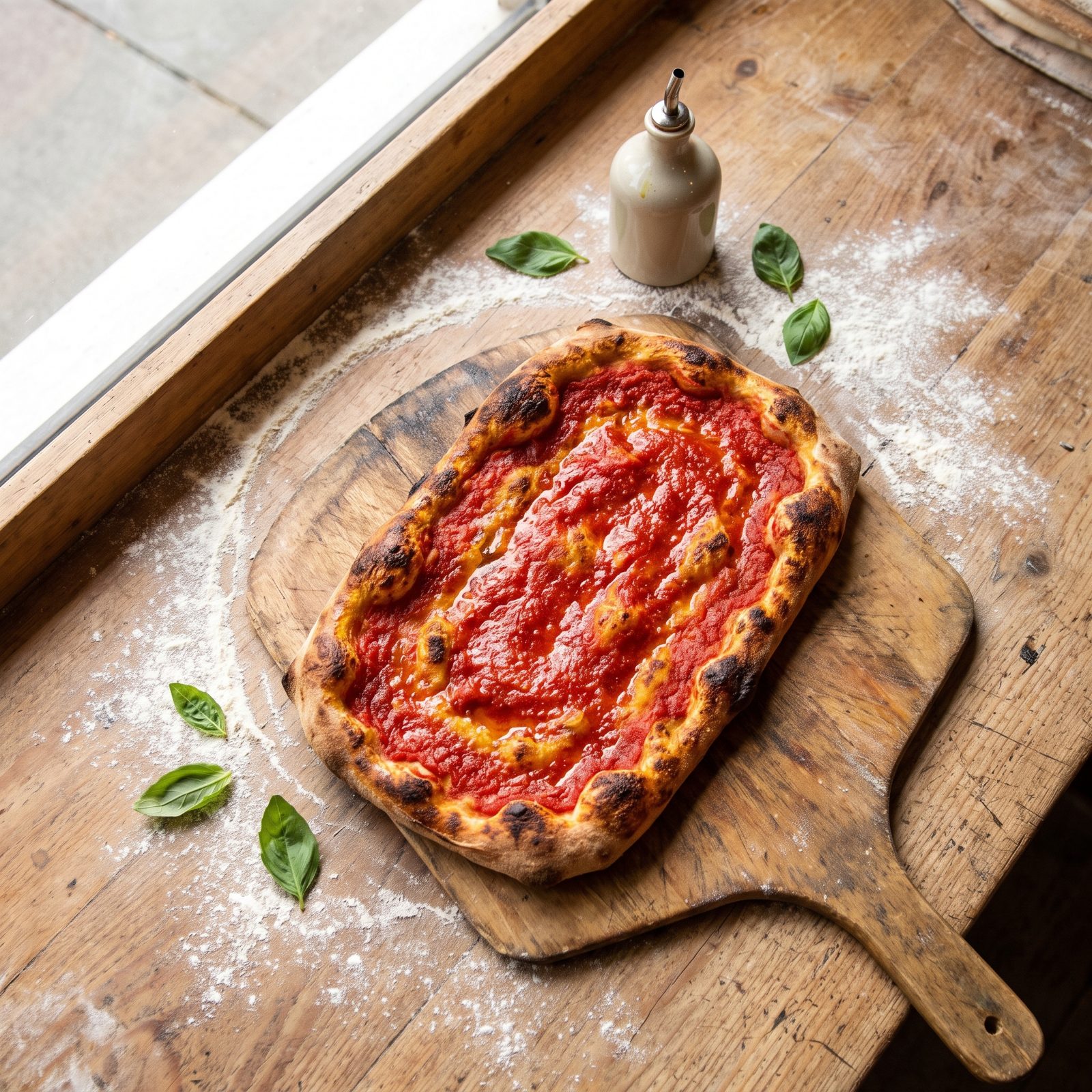 Roman Pizza Rossa With an Olive-Oil-Crisp Base