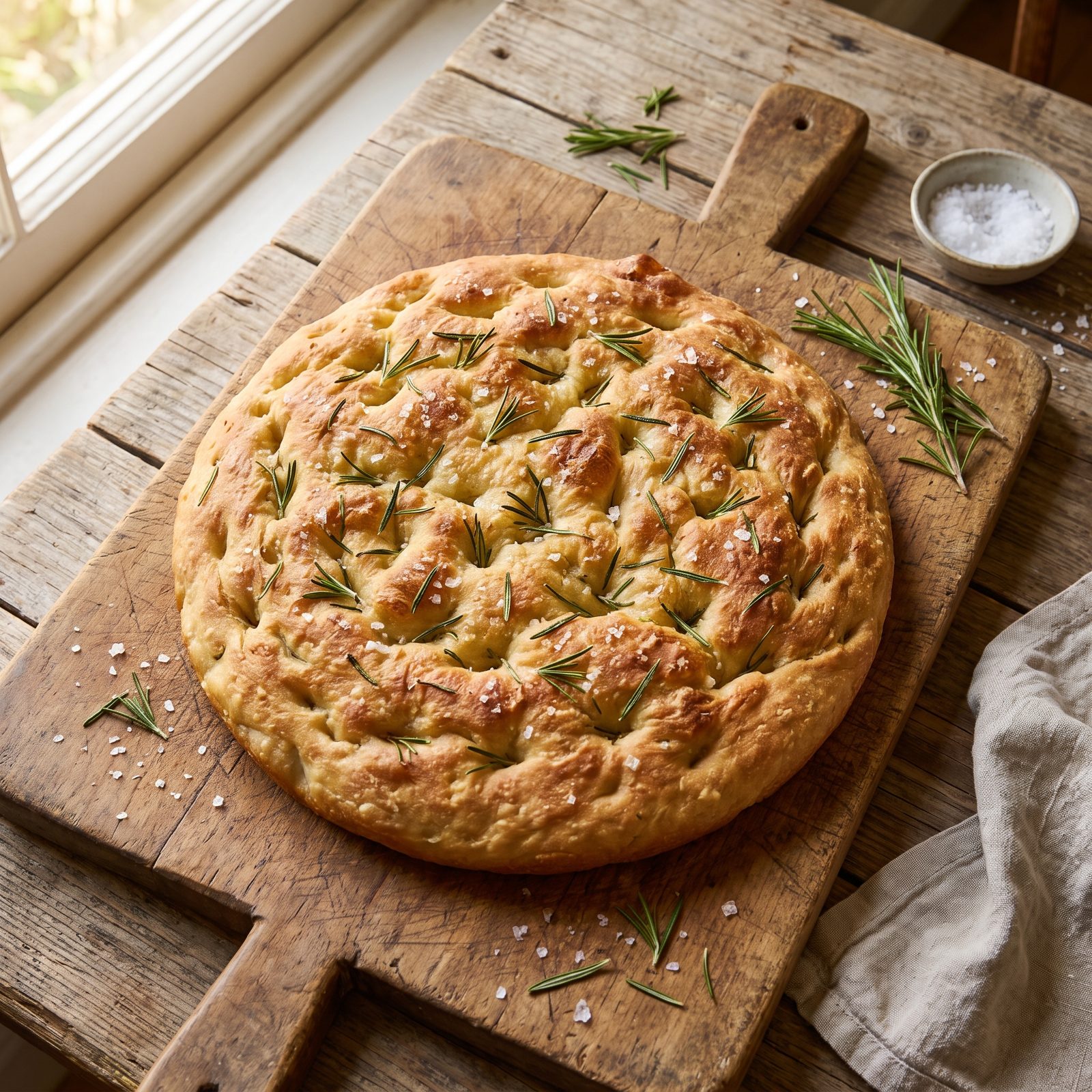 Rosemary Pizza Finished With Flaky Salt