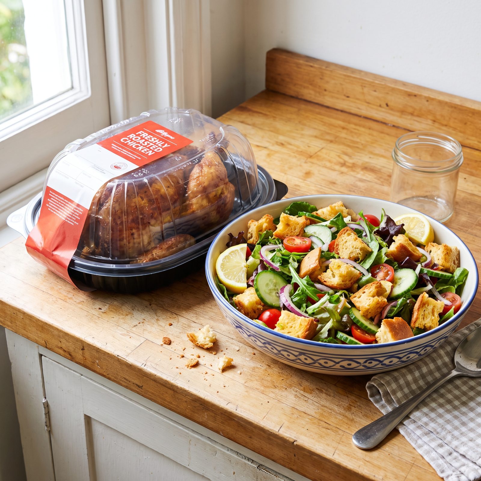 A Rotisserie Chicken Becomes a Lemony Bread Salad