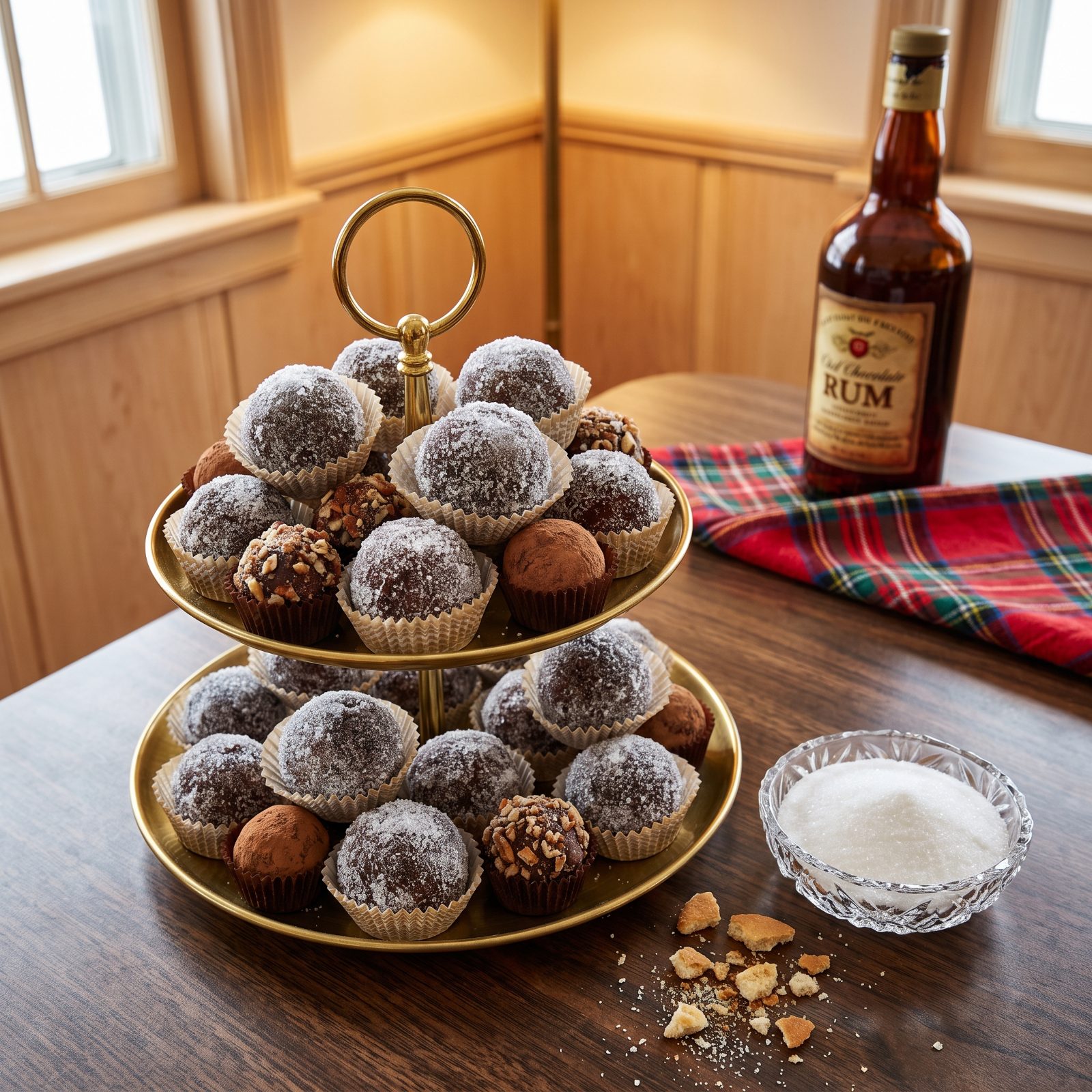 Rum Balls Rolled in Sugar, No Oven Required