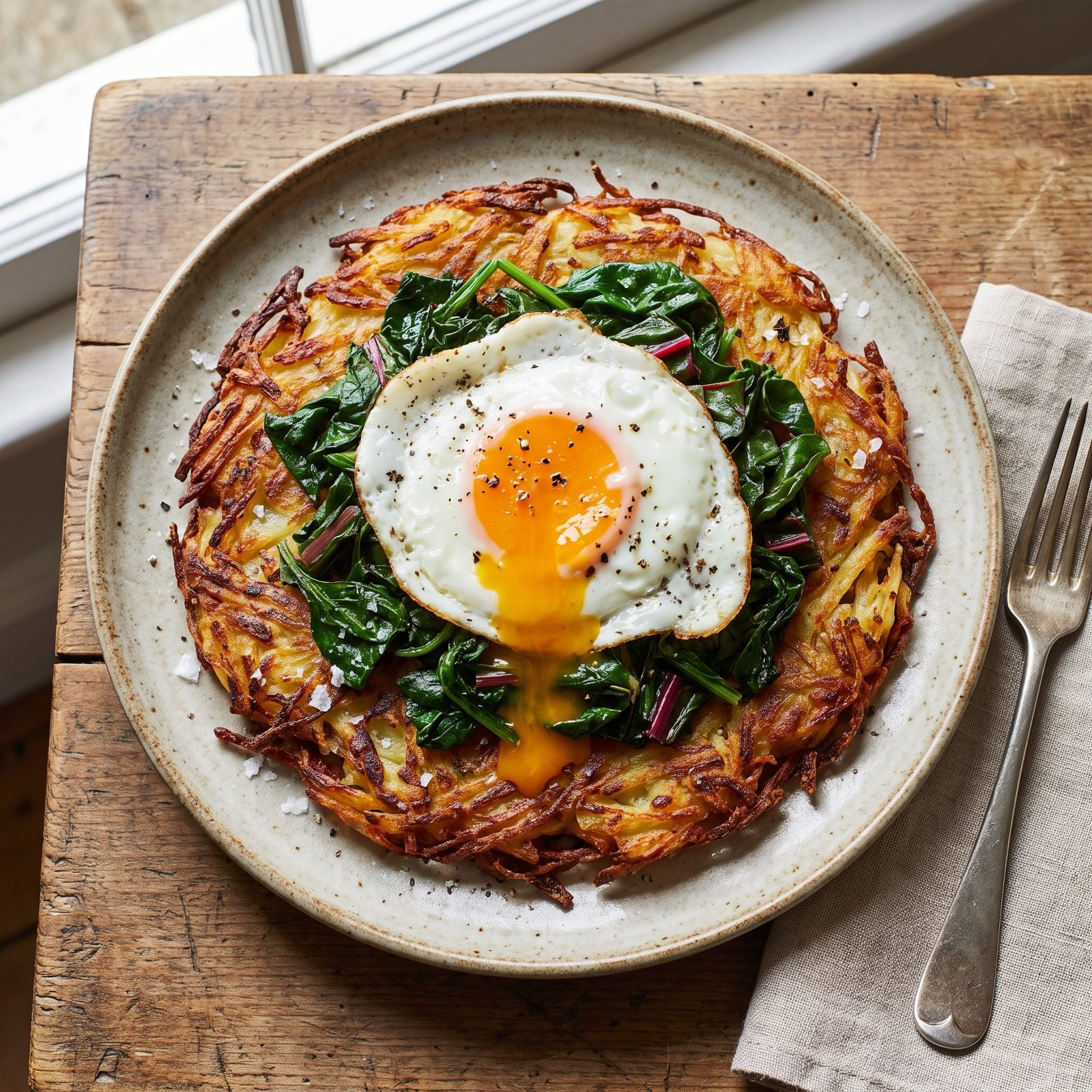 A Sack of Potatoes Becomes Loaded Rösti With Greens