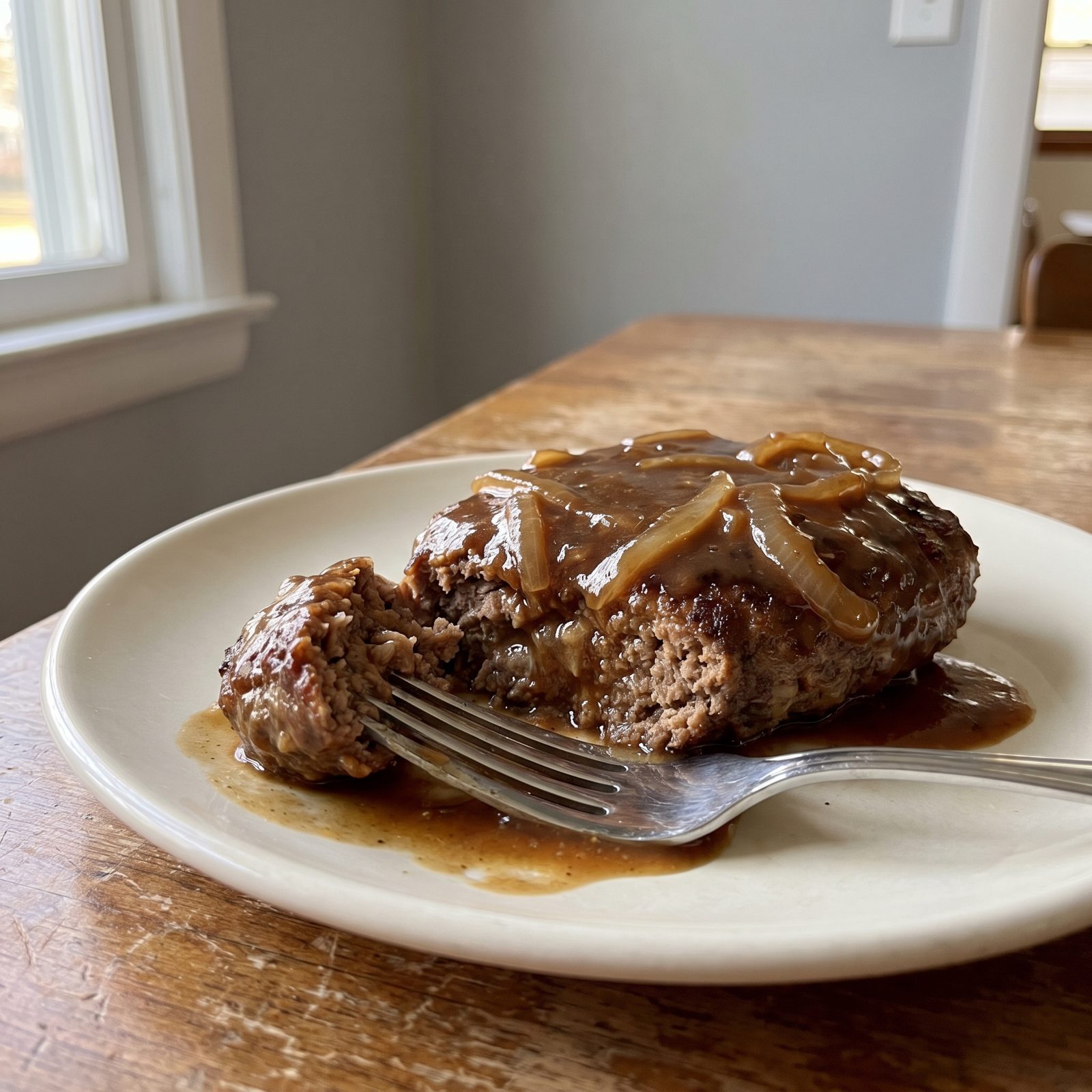 Salisbury Steak Smothered in Onion Gravy