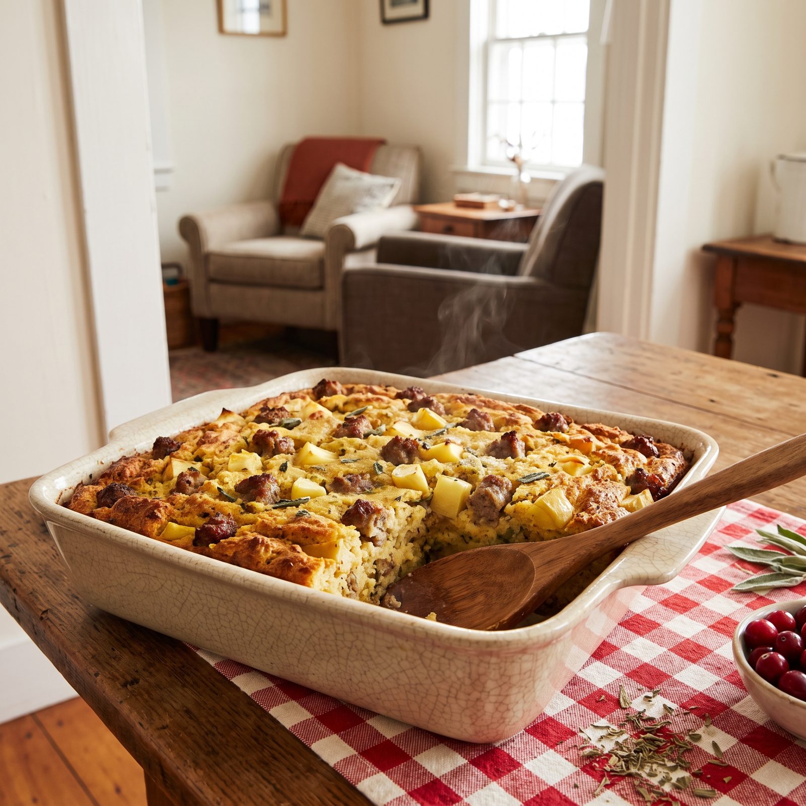 Sausage-and-Apple Cornbread Dressing