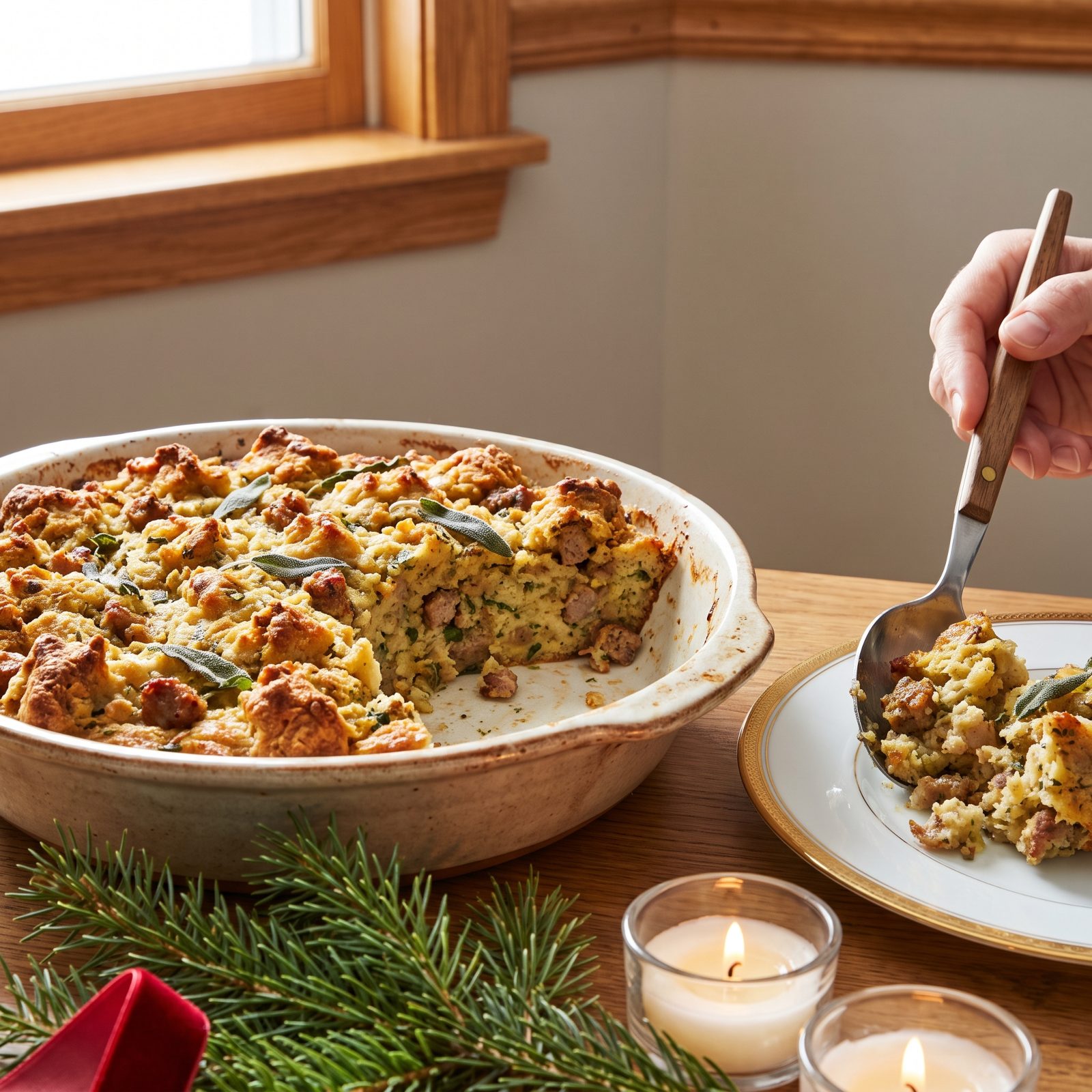 Sausage-and-Sage Stuffing, Gone Before the Bird