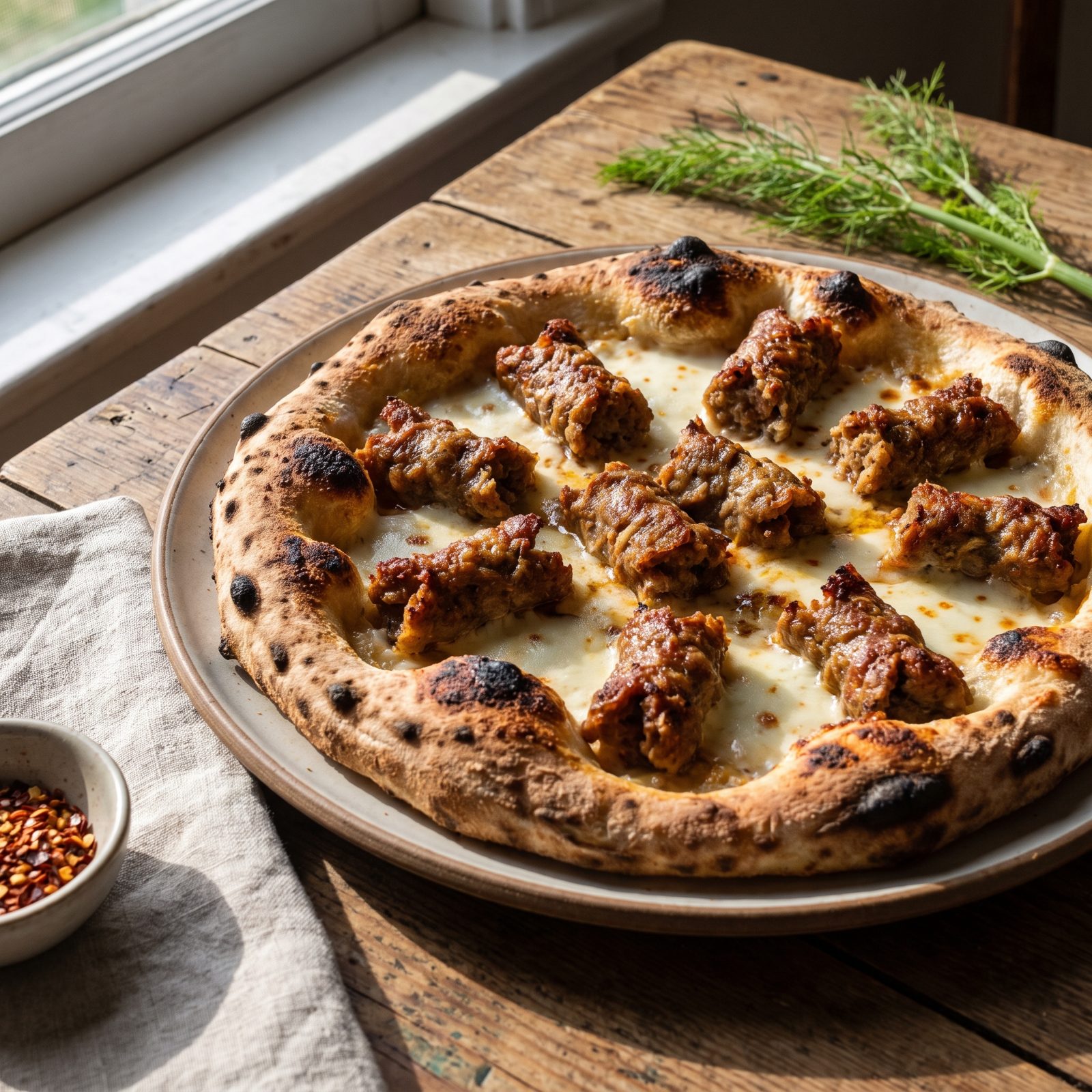 Sausage Pizza With Hand-Torn Fennel Sausage