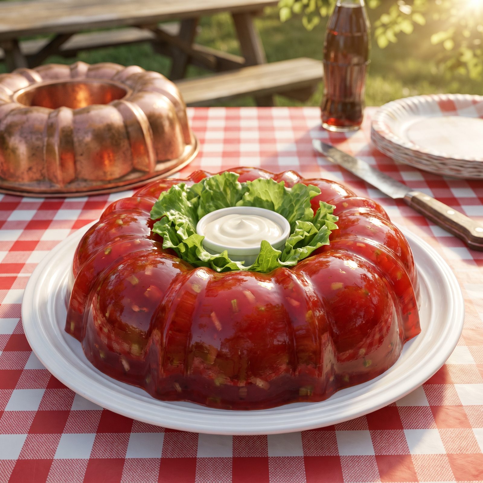Savory Tomato Aspic Molded in a Ring