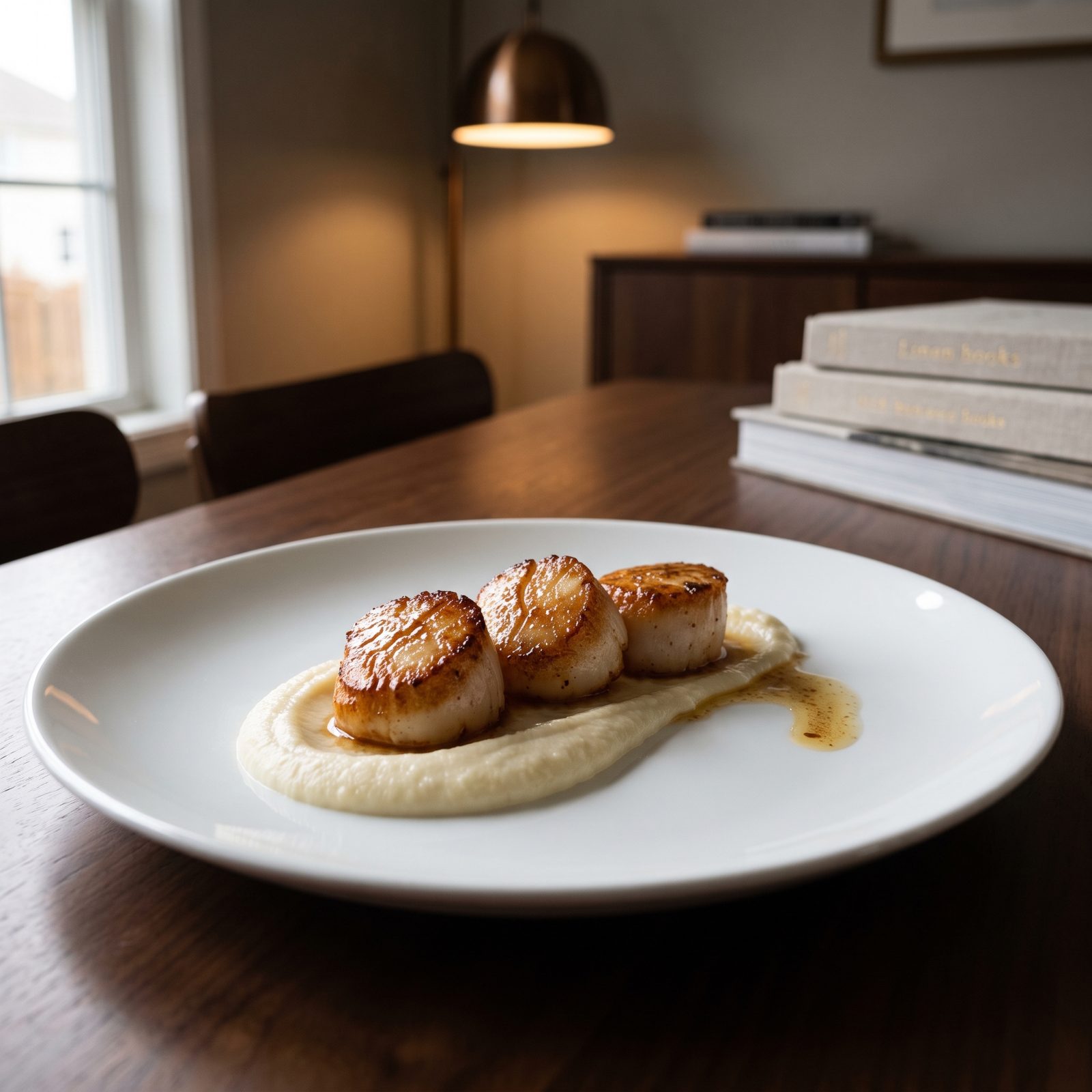 Seared Scallops With Cauliflower Purée
