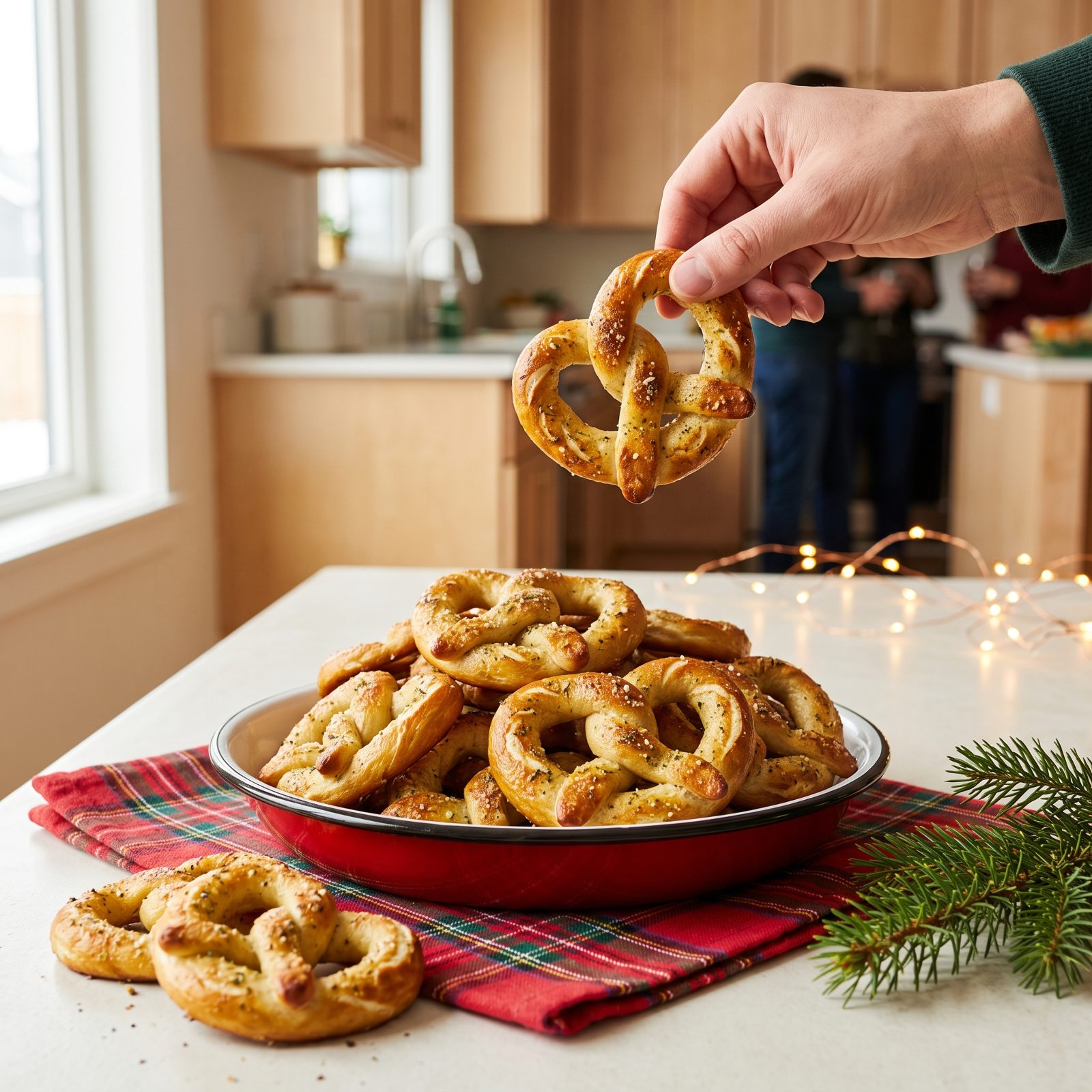 Seasoned Pretzel Twists in a Buttery Toss