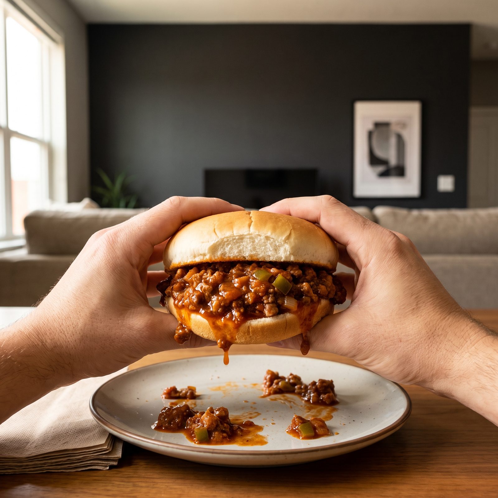 Sloppy Joes on a Soft Bun, Napkins Required
