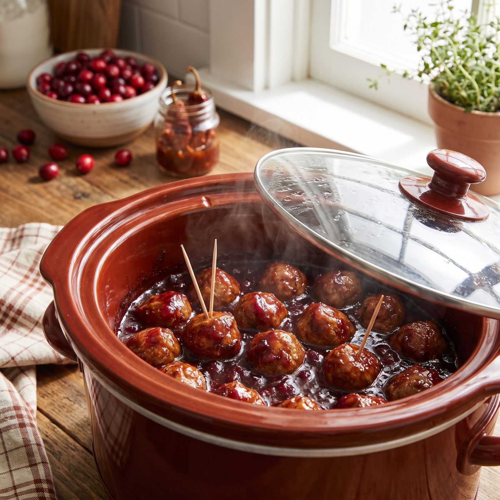 Slow-Cooker Cranberry-Chipotle Meatballs