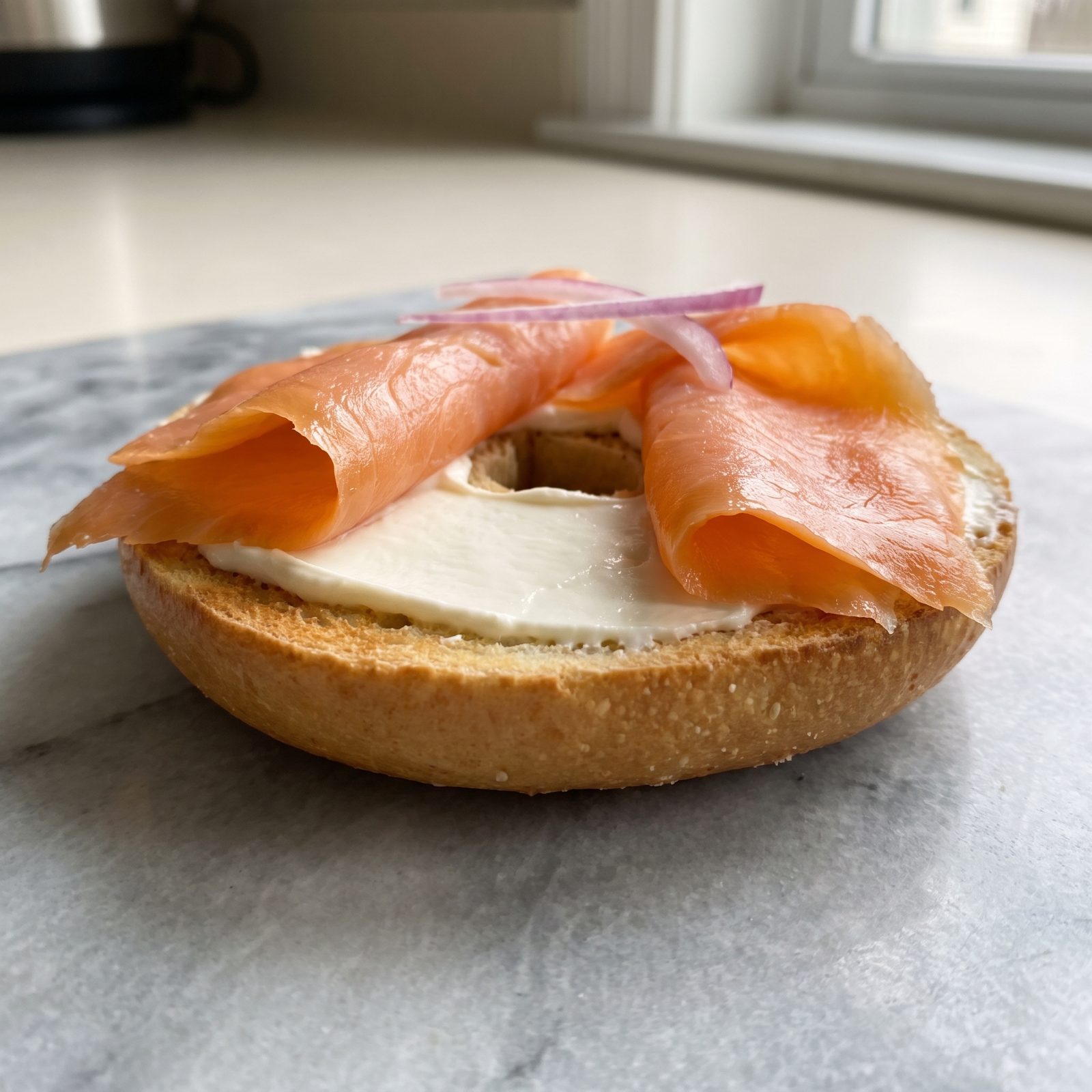 Smoked Salmon and Cream Cheese on a Bagel