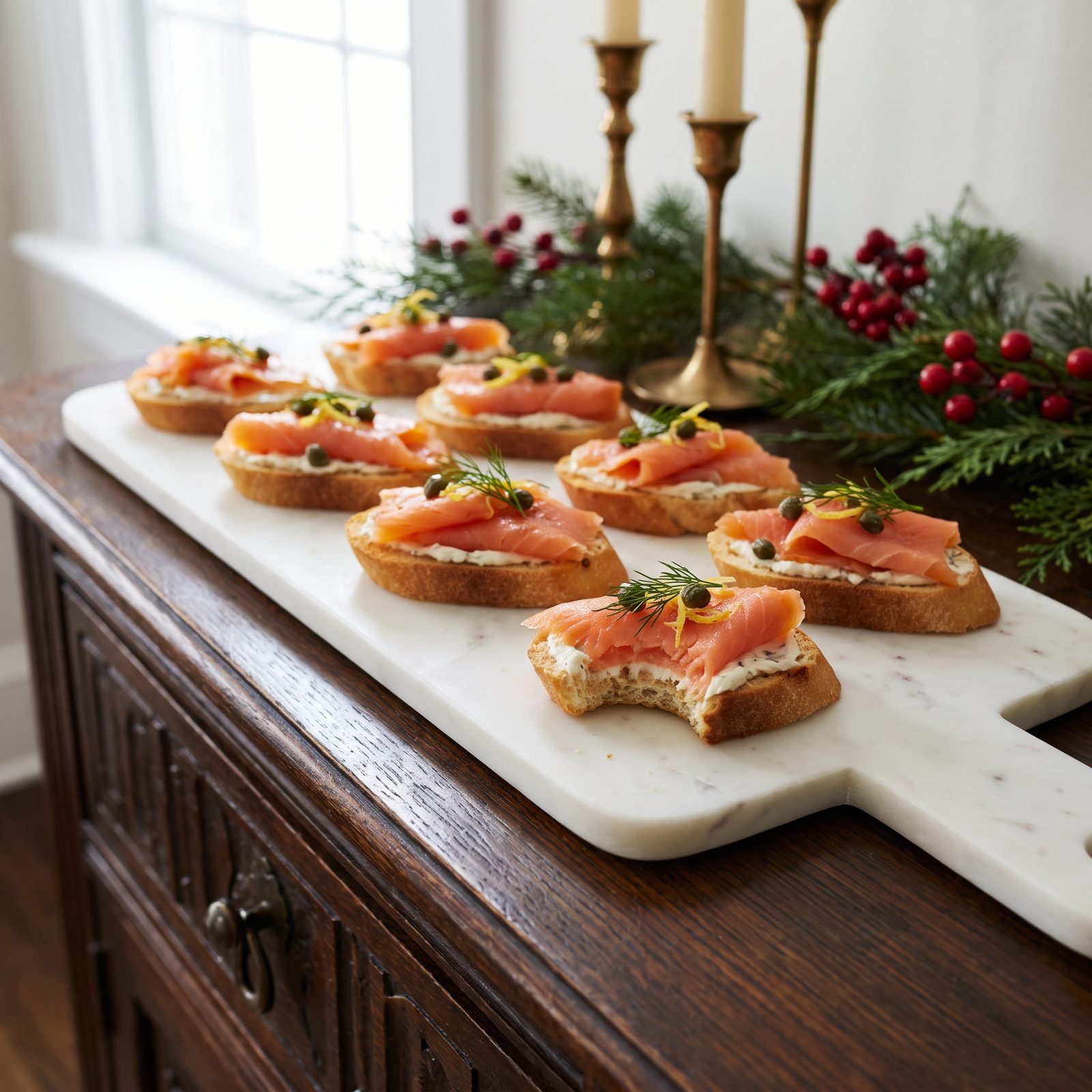 Smoked Salmon Crostini, the First Bite People Grab