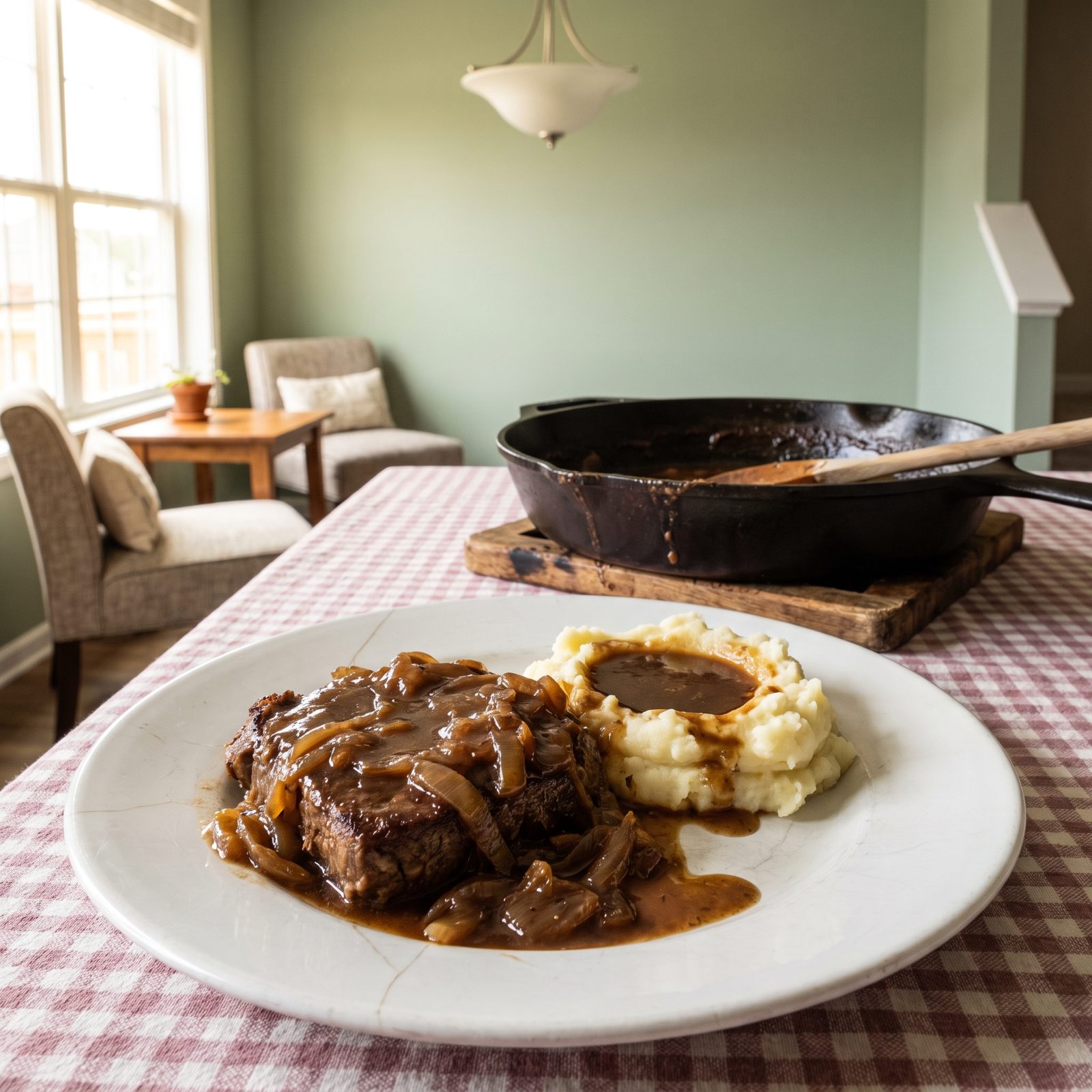 Smothered Cube Steak With Onions