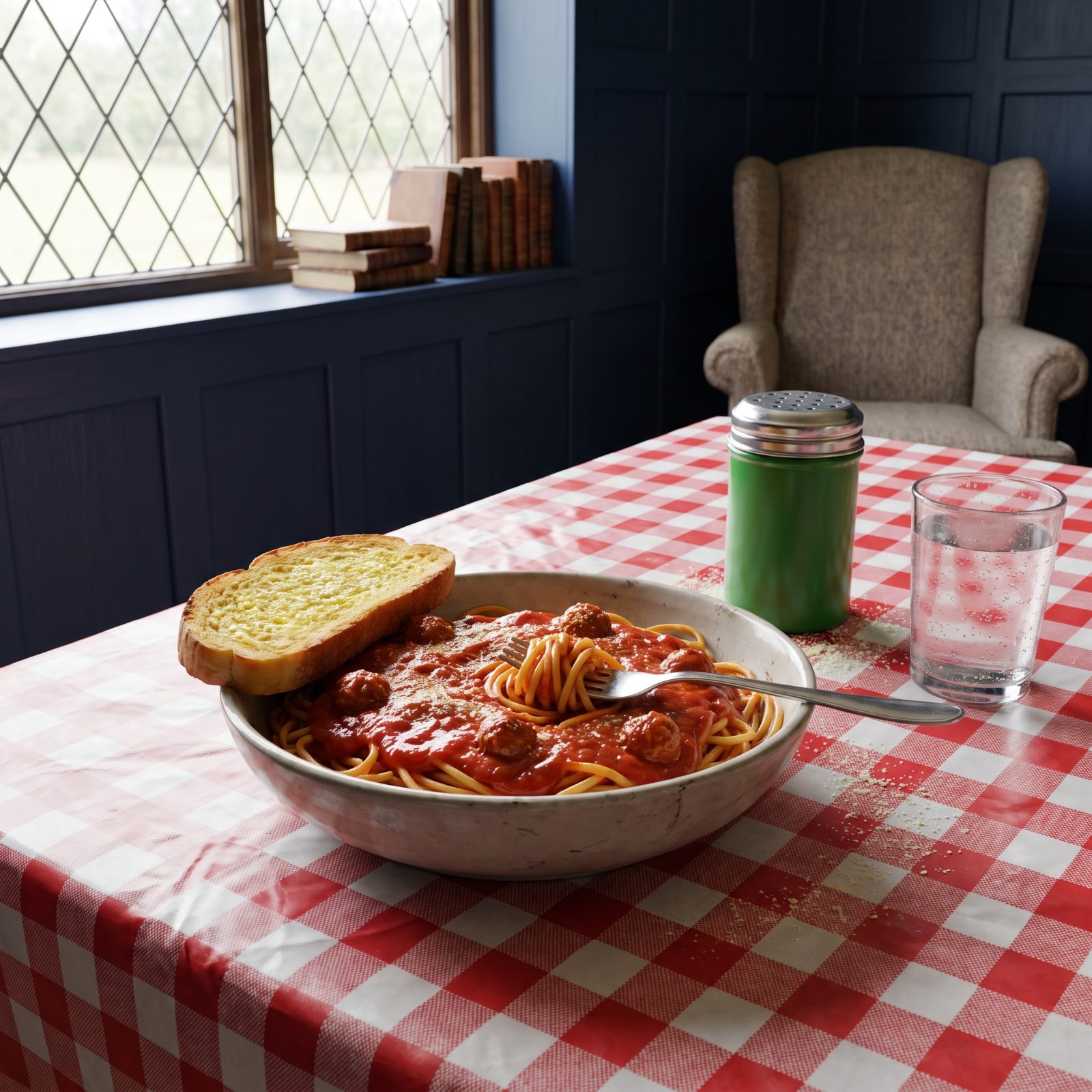 Spaghetti With Jarred Sauce and Shaker Parmesan