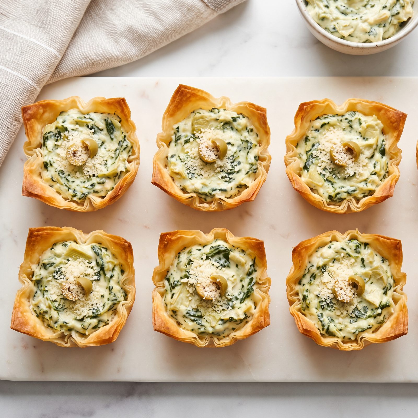 Spinach-Artichoke Phyllo Cups