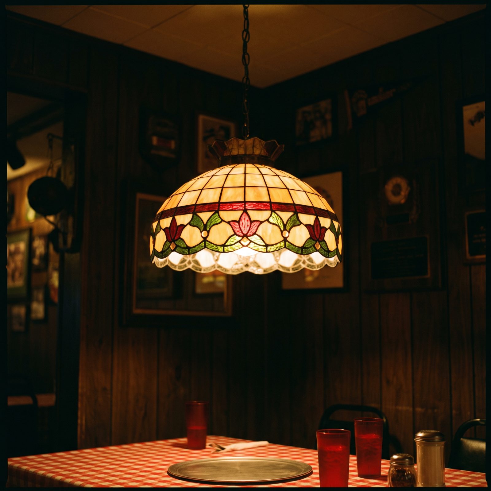 Stained-Glass Pendant Lamps Hanging Low