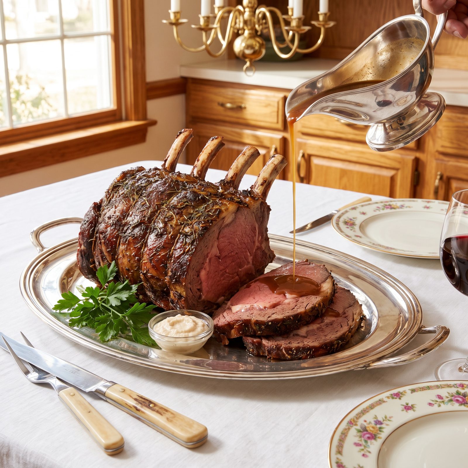 Standing Rib Roast With Pan Gravy