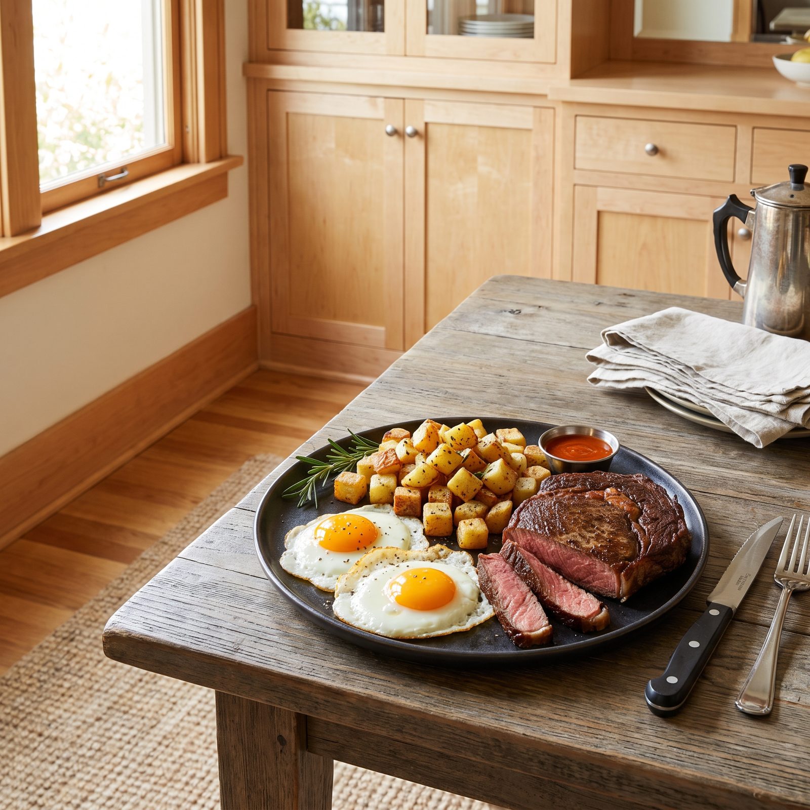 Steak and Eggs With Breakfast Potatoes
