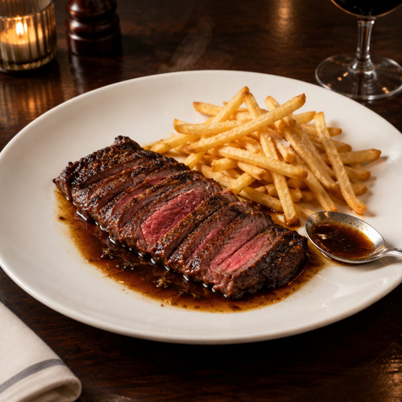 Steak Frites With a Thin Bistro Cut