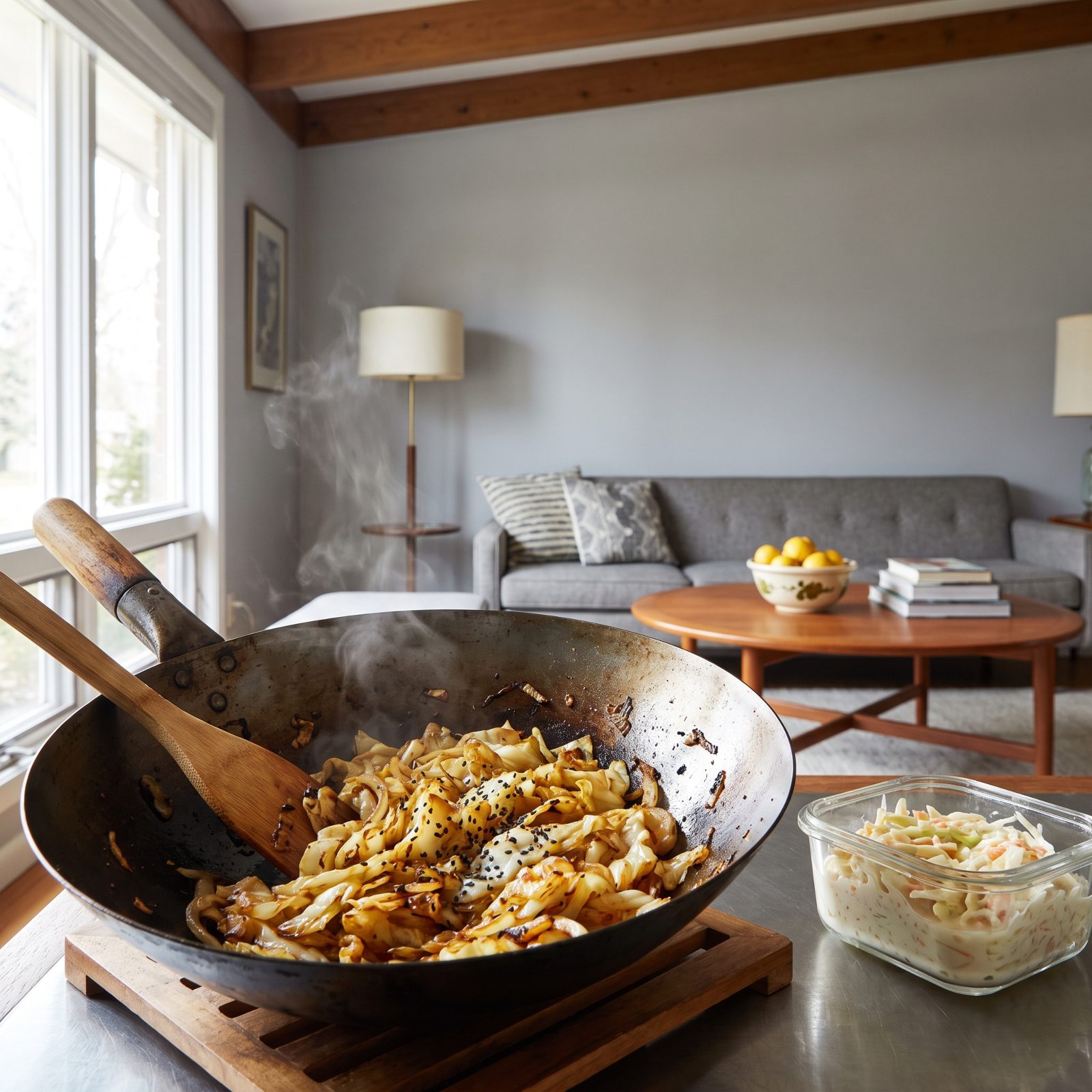 Stir-Fry Leftover Coleslaw Until Caramelized