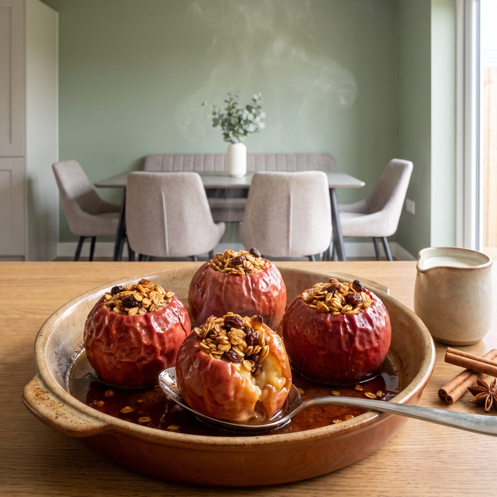 Stuffed Baked Apples With Oats and Raisins