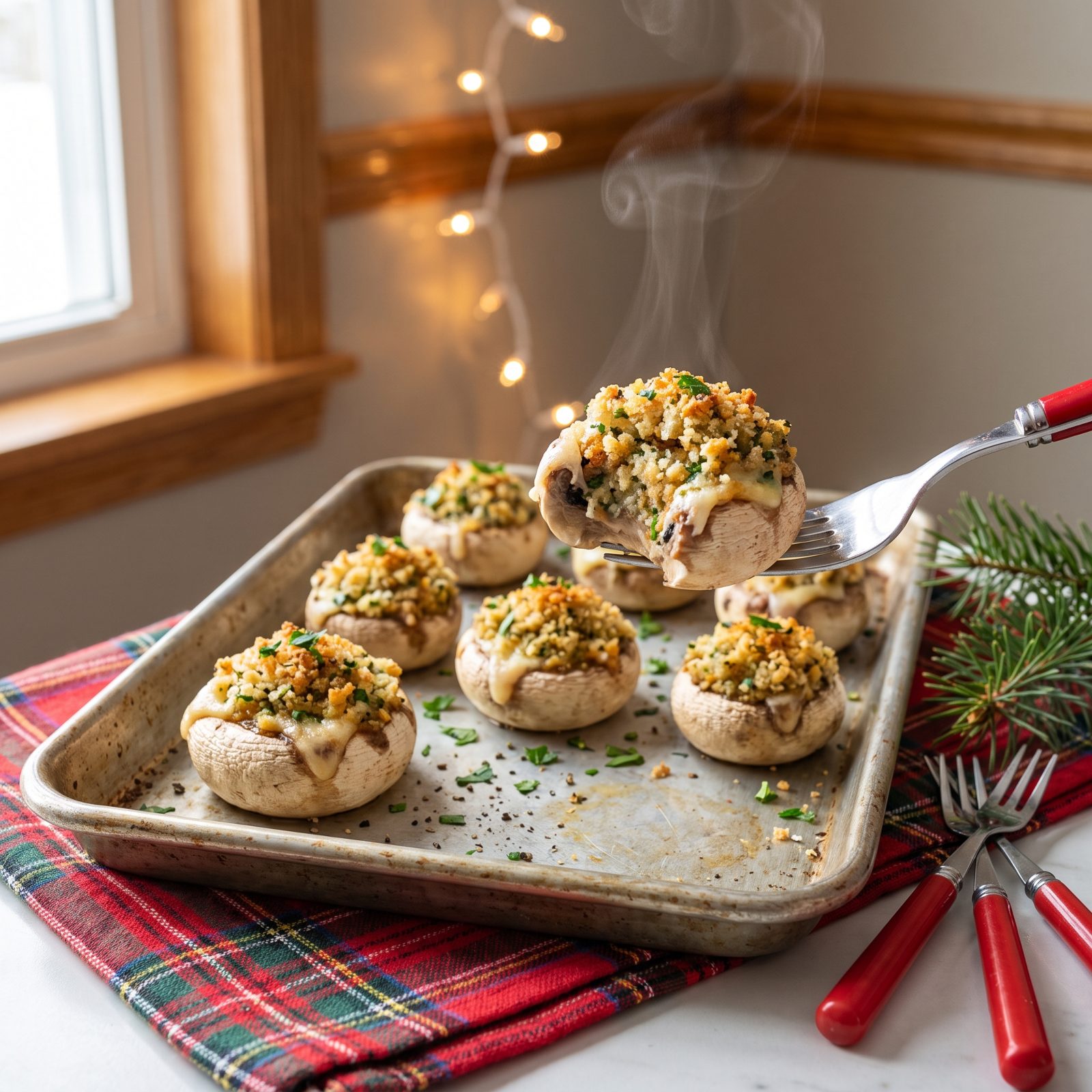 Stuffed Button Mushrooms