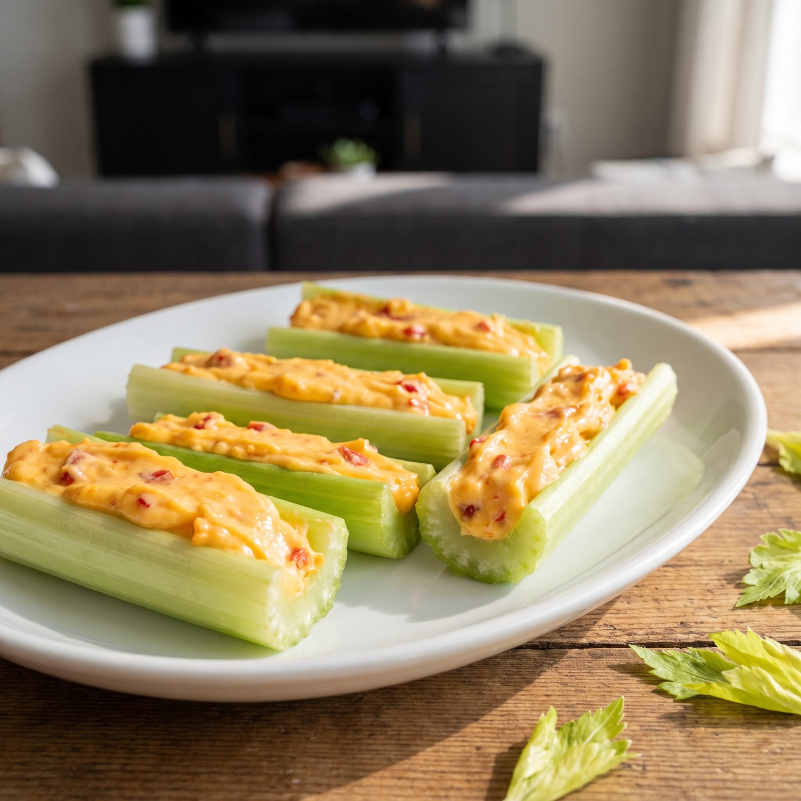 Stuffed Celery With Pimento Cheese
