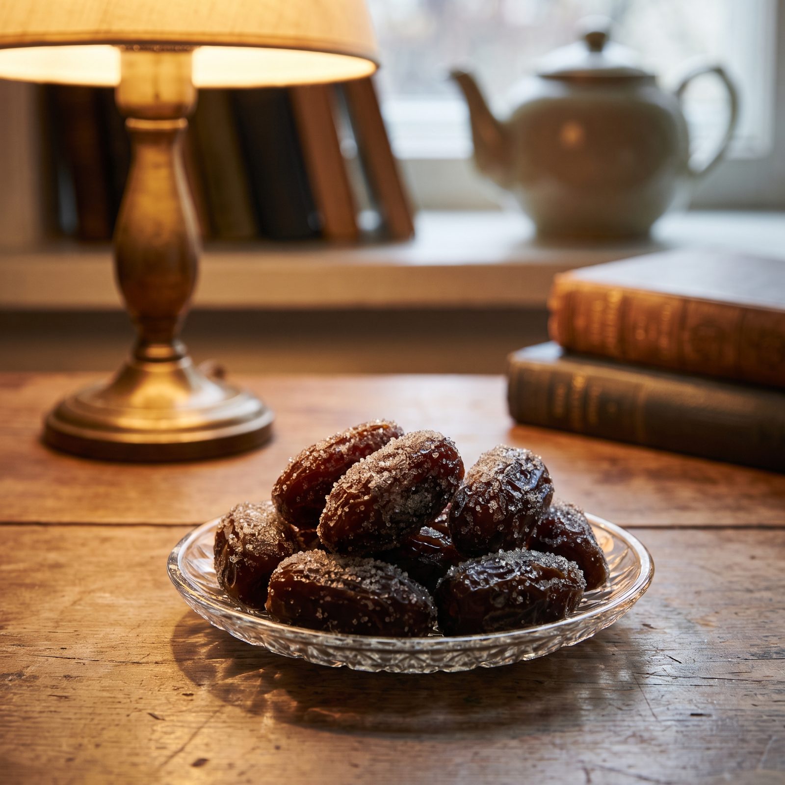 Stuffed Dates Rolled in Coarse Granulated Sugar