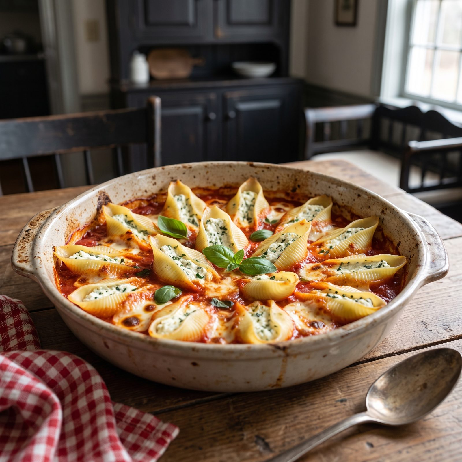 Stuffed Shells With Well-Drained Ricotta