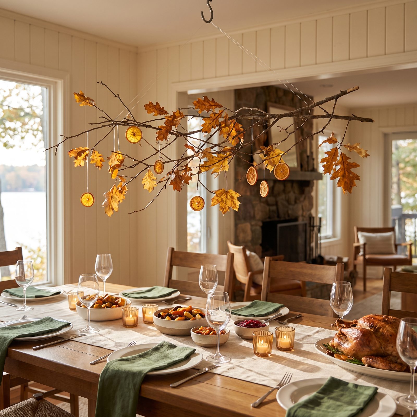 A Suspended Canopy of Autumn Branches