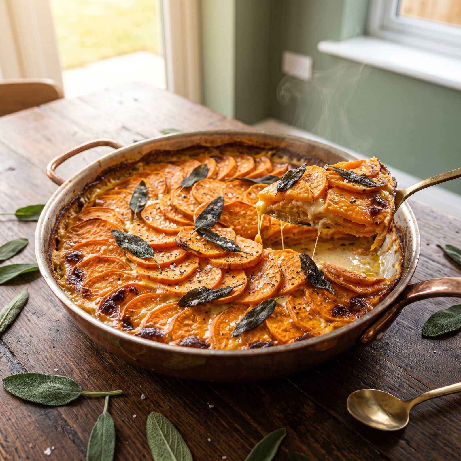 Sweet Potato Gratin With Sage