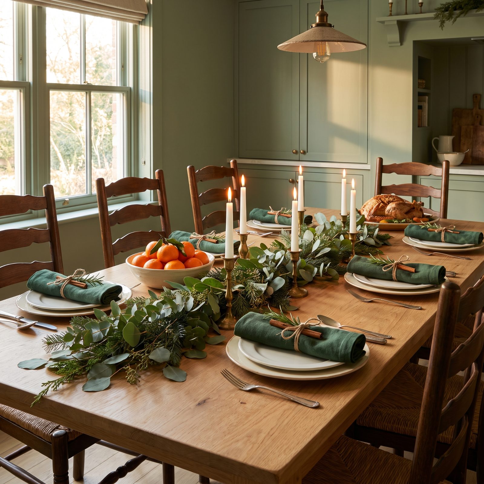 The Table With Fresh Herbs Tucked Into the Napkins