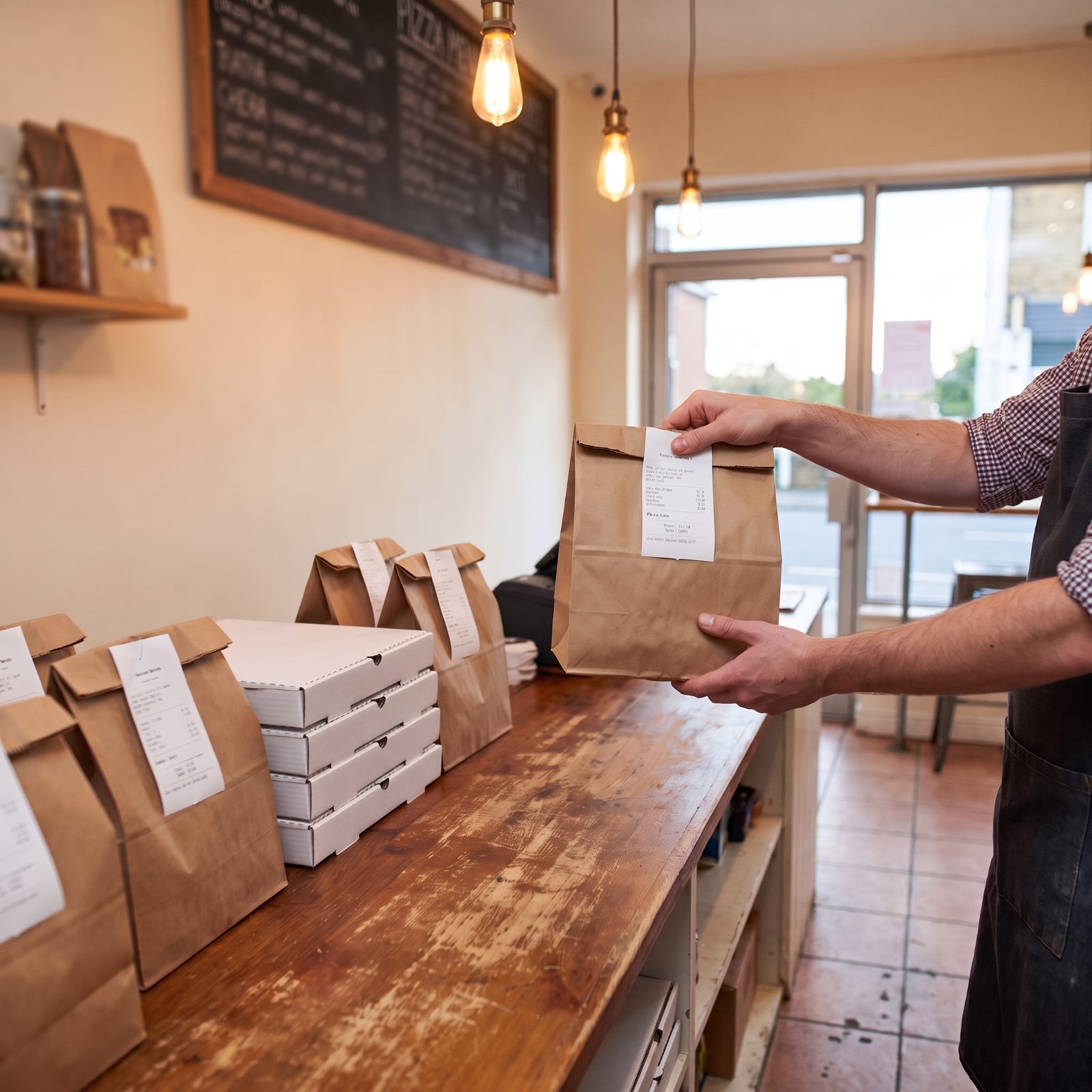 Takeout Orders Leave in a Calm, Organized Stream