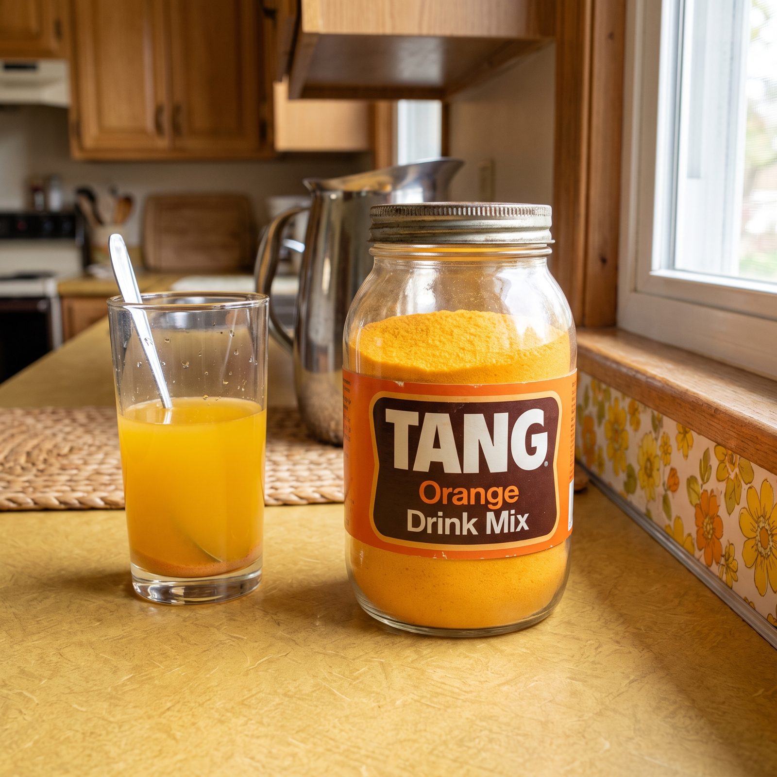 Tang Orange Drink Mix in Its Glass Jar