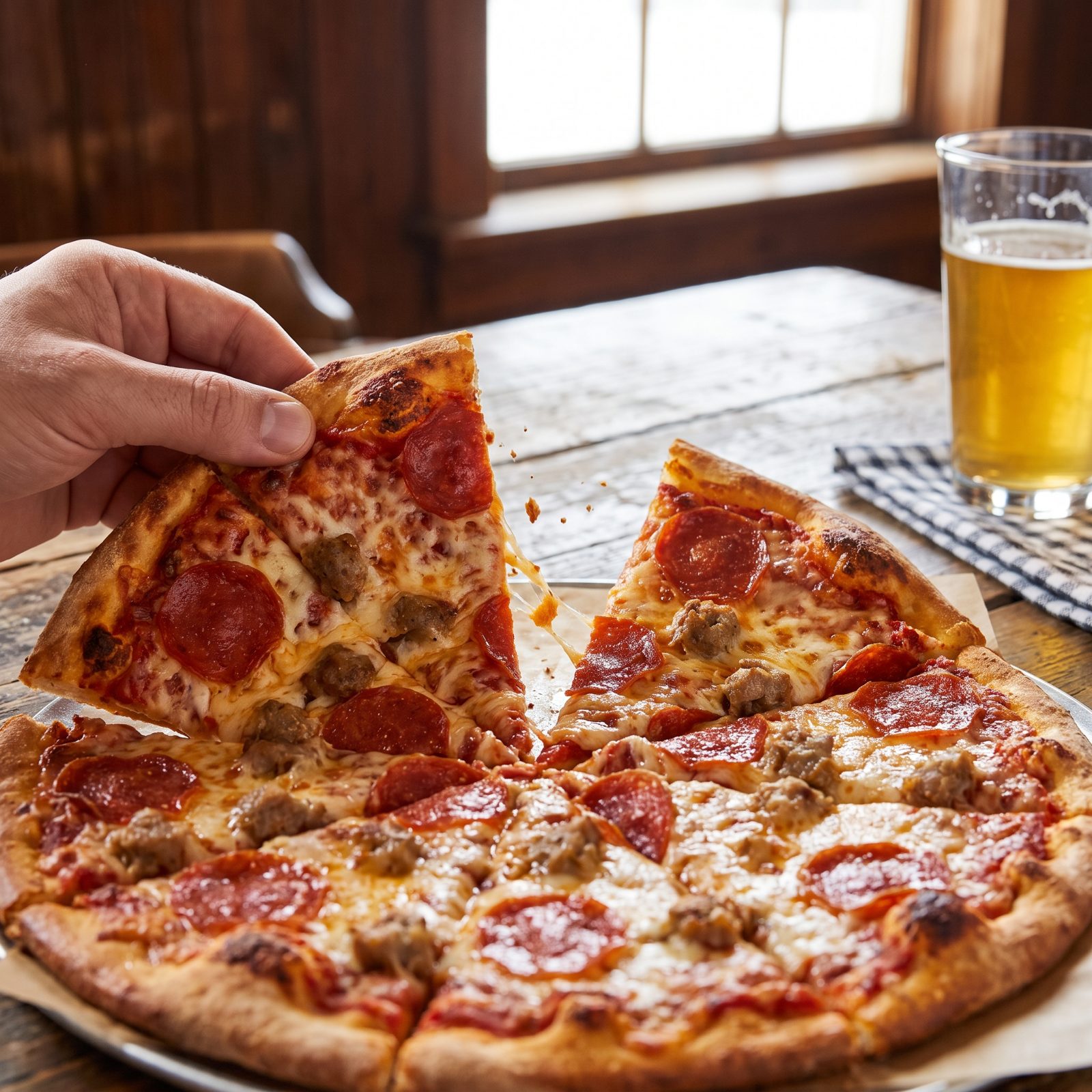 Thin-Crust Tavern Pizza With a Cracker-Like Snap