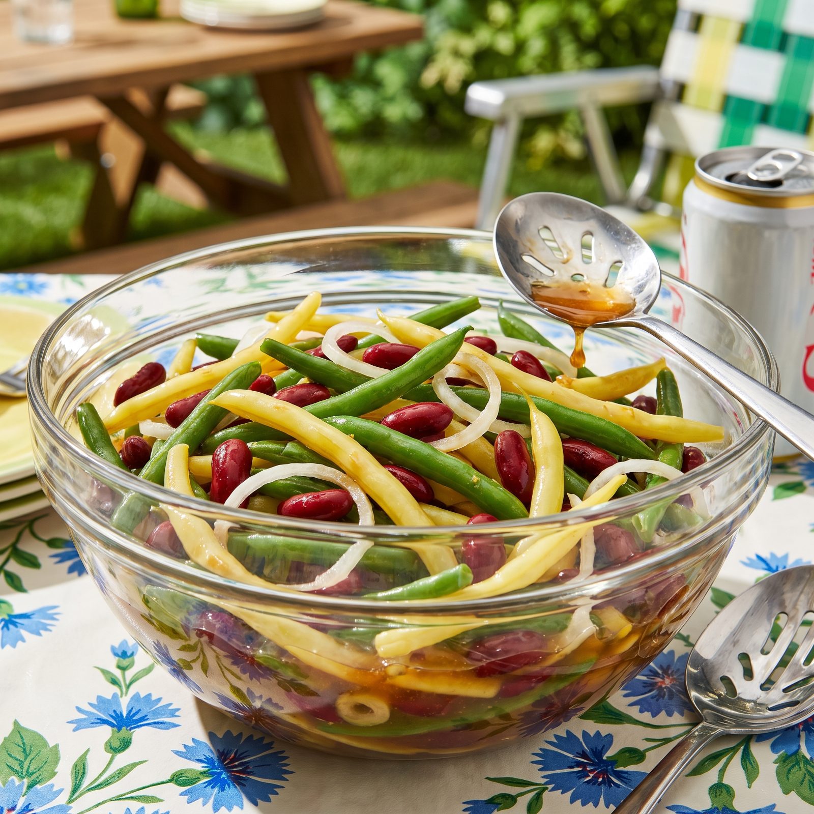 Three-Bean Salad in a Sweet Vinegar Dressing