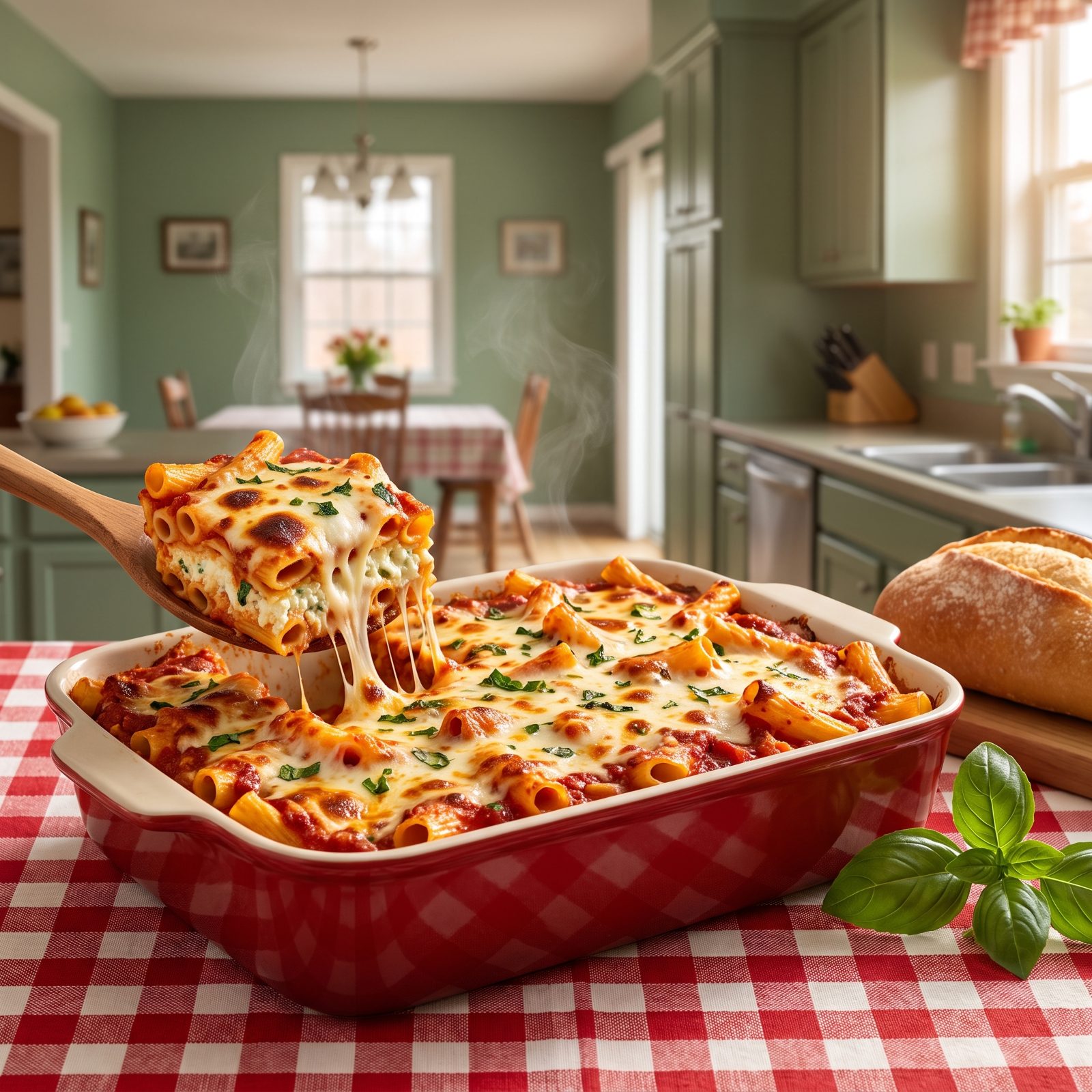 Three-Cheese Baked Ziti