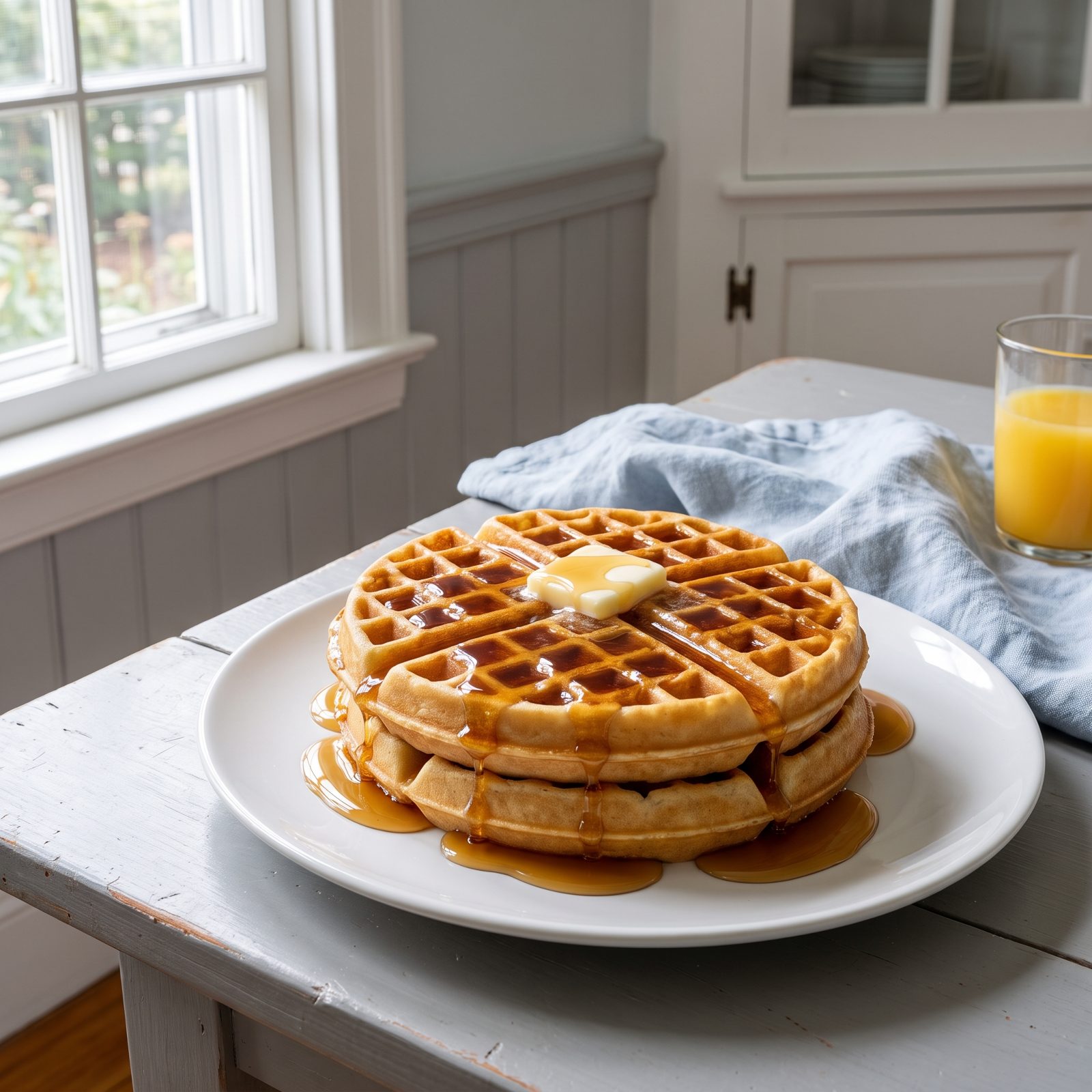 Toaster Waffles Drowned in Syrup